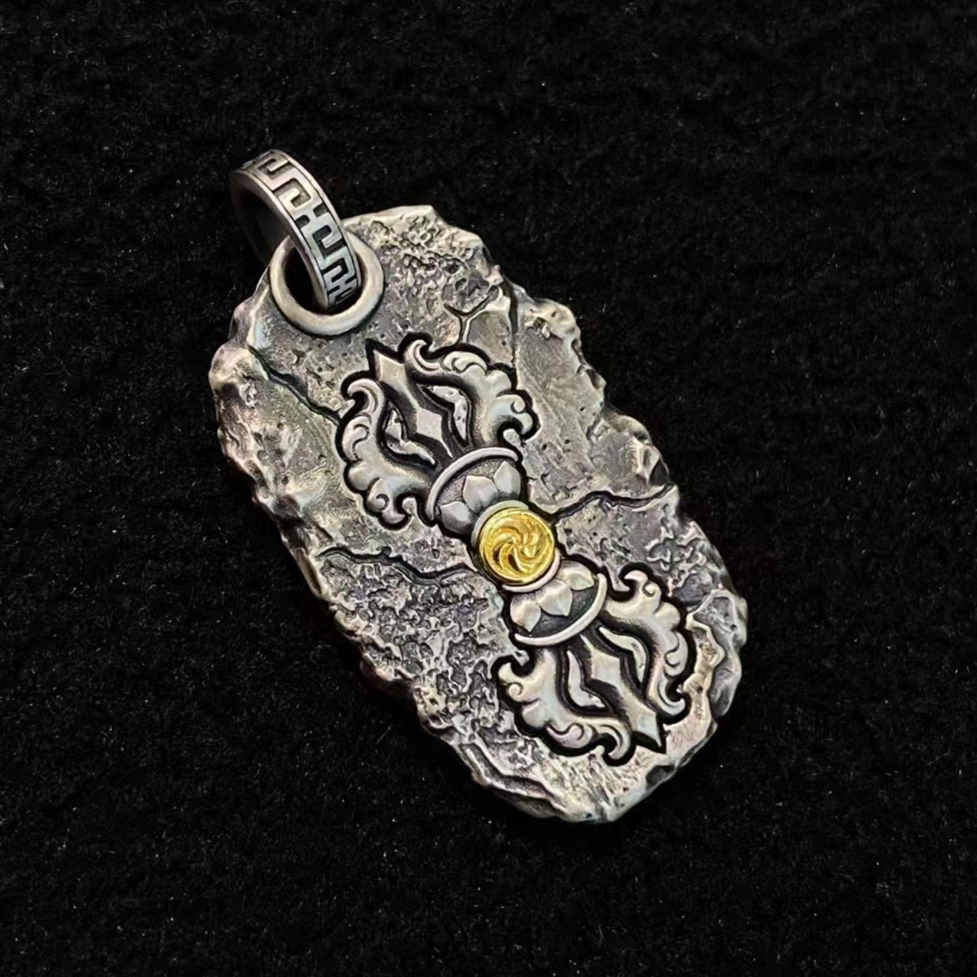 Tibetan Six-Syllable Mantra Silver Amulet