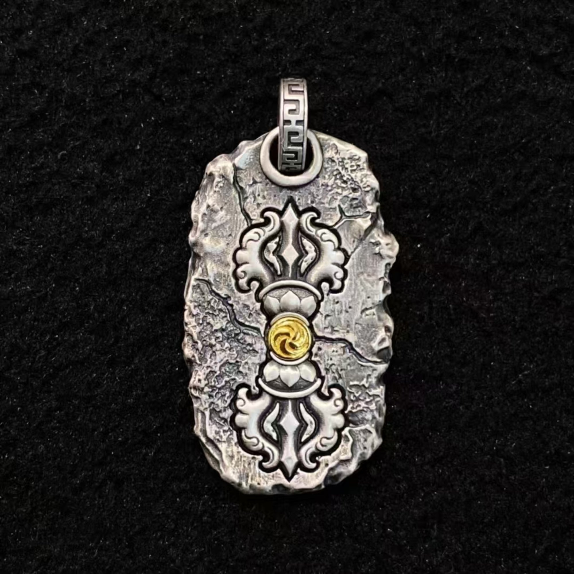 Tibetan Six-Syllable Mantra Silver Amulet