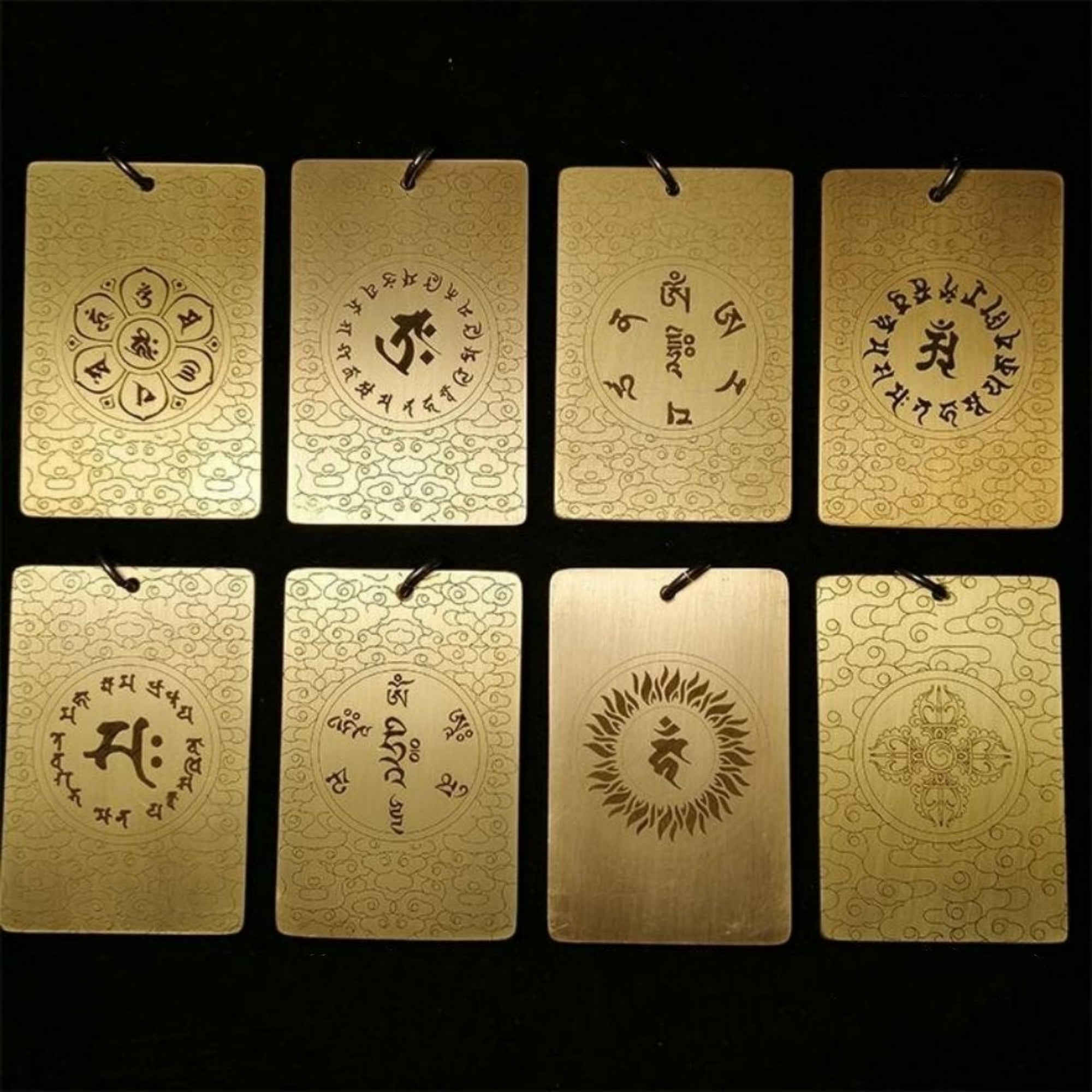 Tibetan Brass Zodiac Guardian Buddha Amulet Pendant