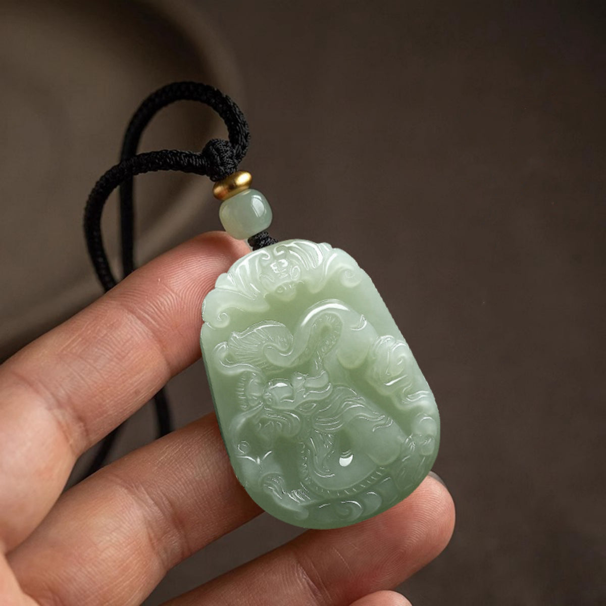 Natural Jade Zodiac Lucky Charm Necklace