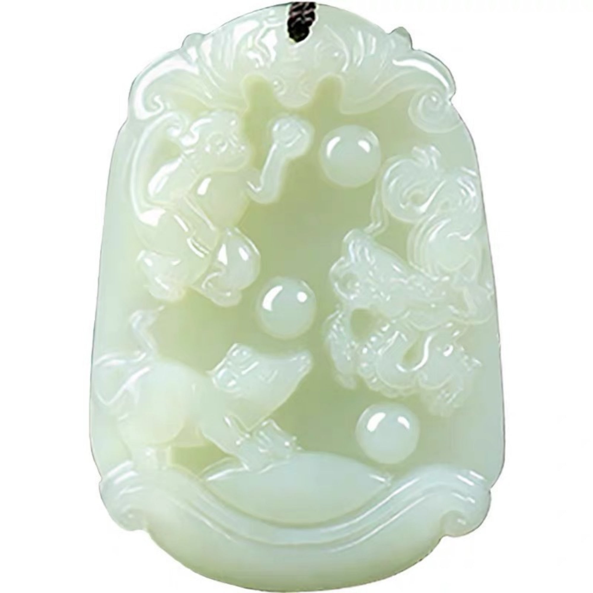 Natural Jade Zodiac Trine Lucky Charm Necklace