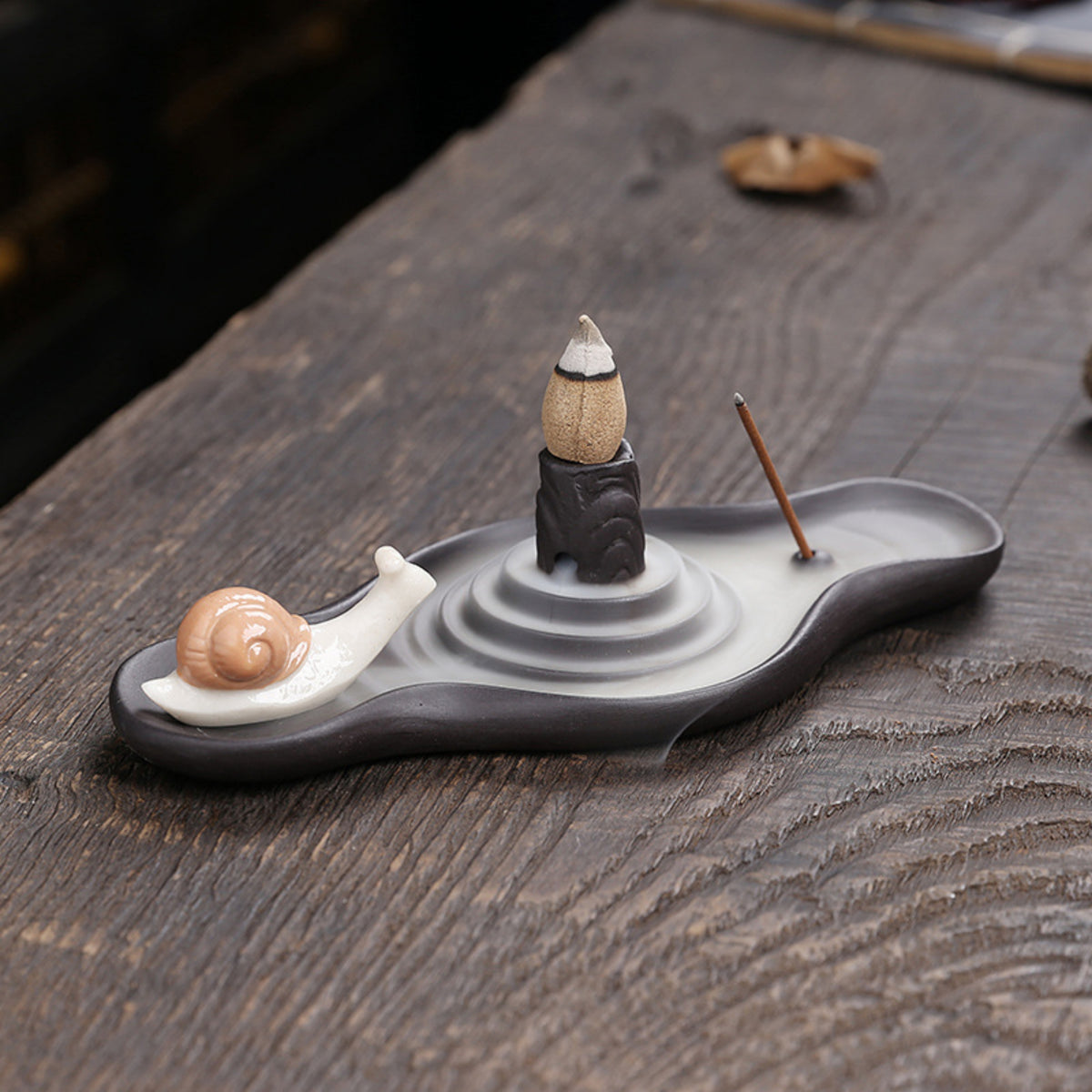 QiLing Aura Snail Purple Clay Backflow Incense Burner