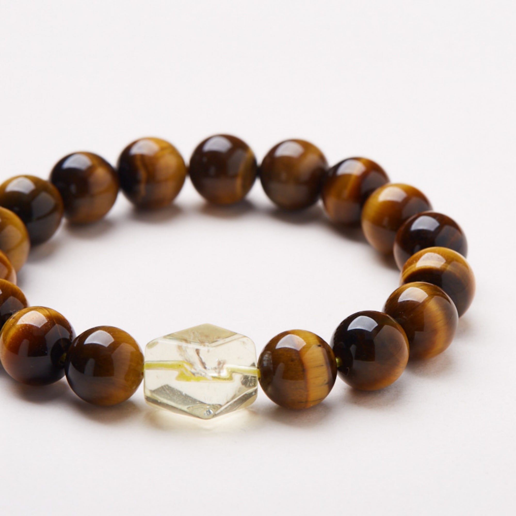 Tiger's Eye and Citrine Bodhi Prayer Beads Bracelet