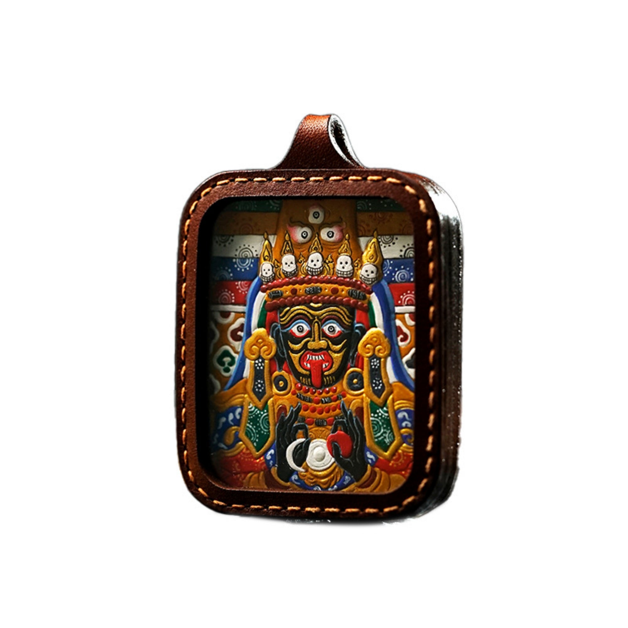 QiLing Aura Handcrafted Zakiram Thangka Pendant Necklace