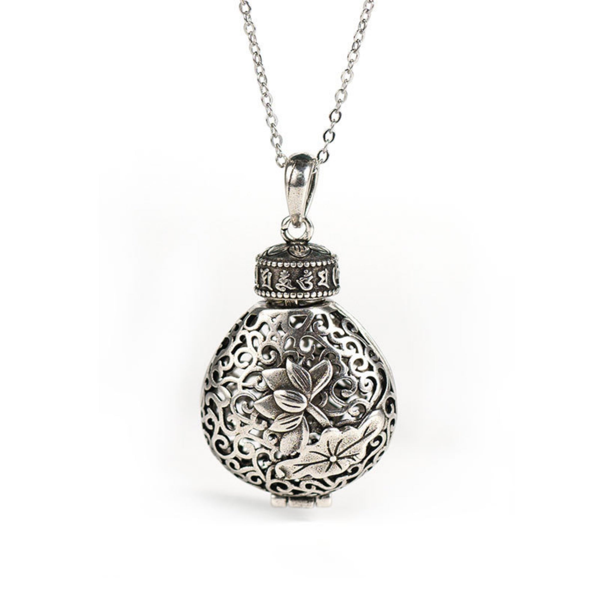 QiLing Aura Lotus Flower "Fu" Scented Pendant Necklace