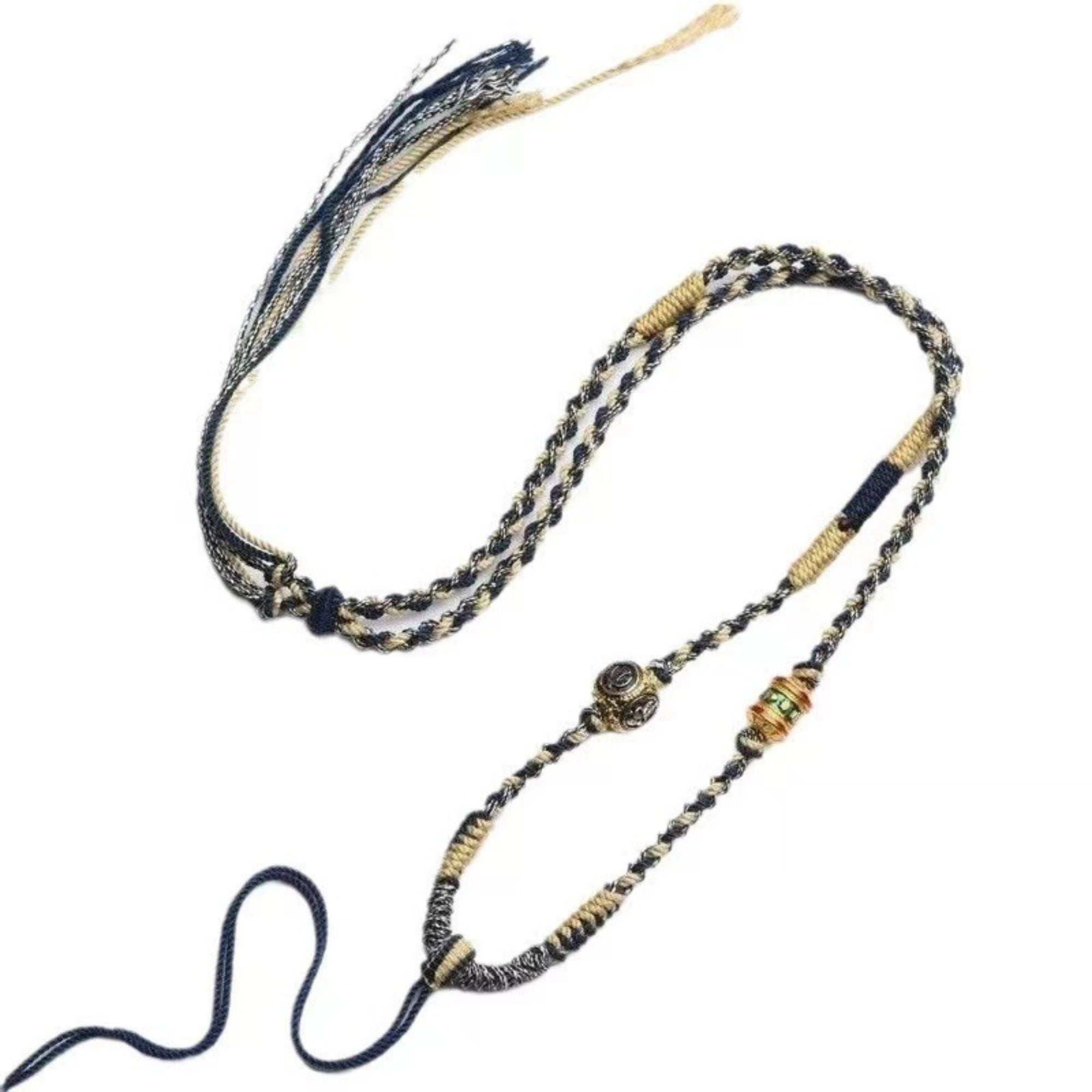 Handwoven Tibetan Prayer Wheel Thangka Pendant Replacement Cotton Cord