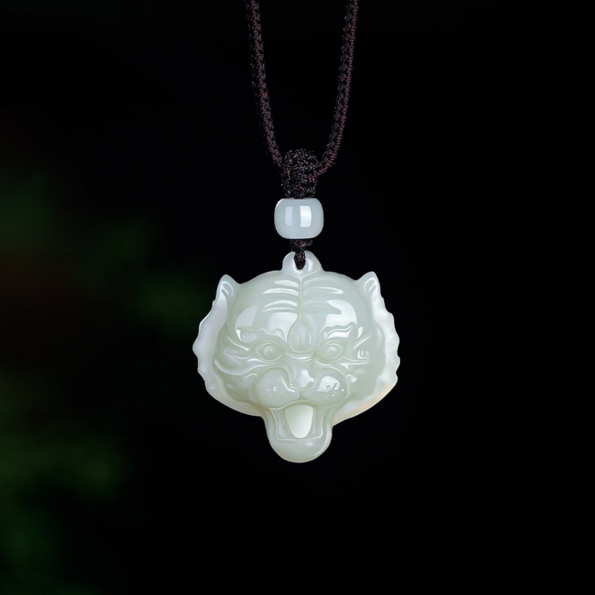 Natural Jade Tiger Zodiac Lucky Charm Necklace