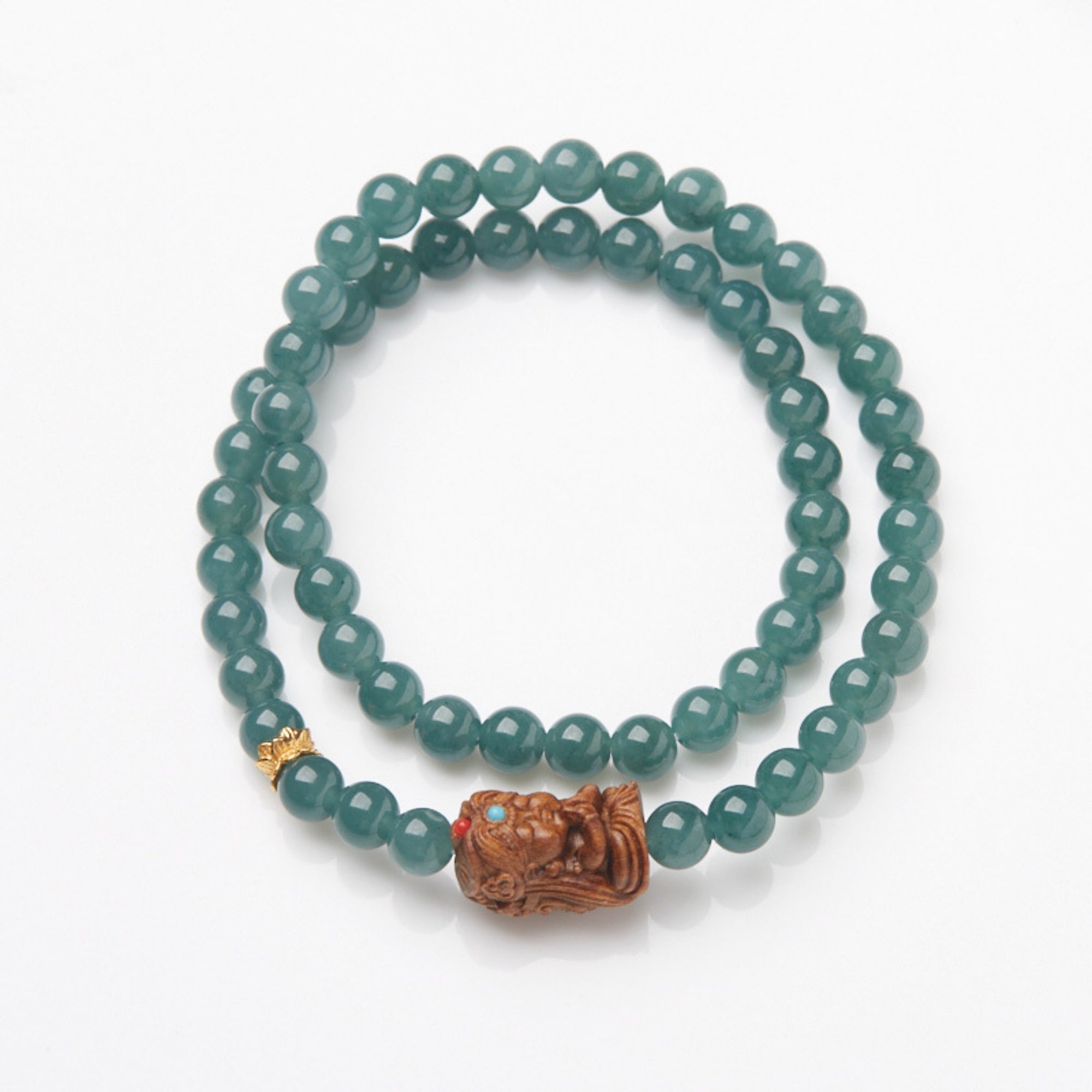 Tibetan Jadeite Zakiram Blessing Prayer Beads Bracelet