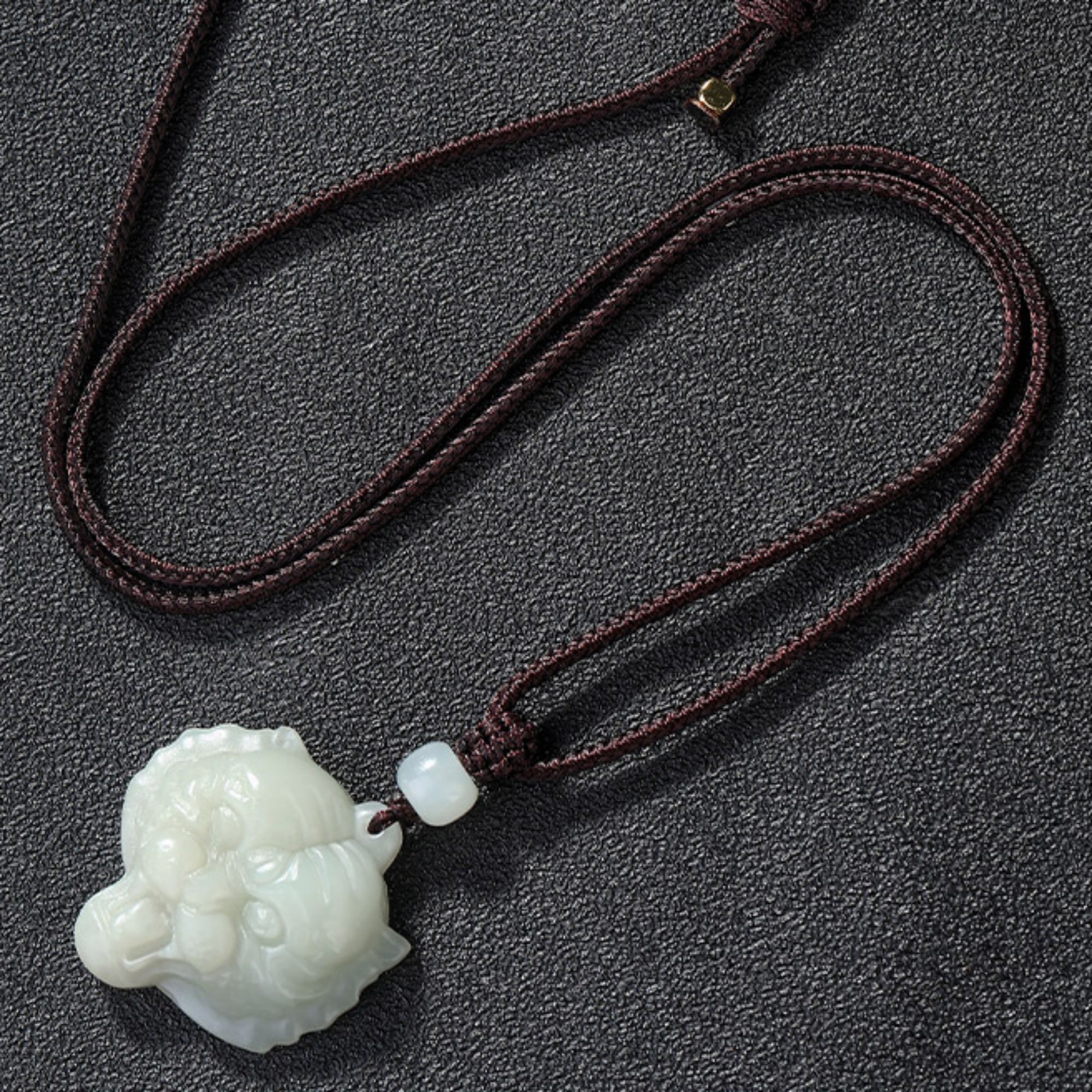 Natural Jade Tiger Zodiac Lucky Charm Necklace