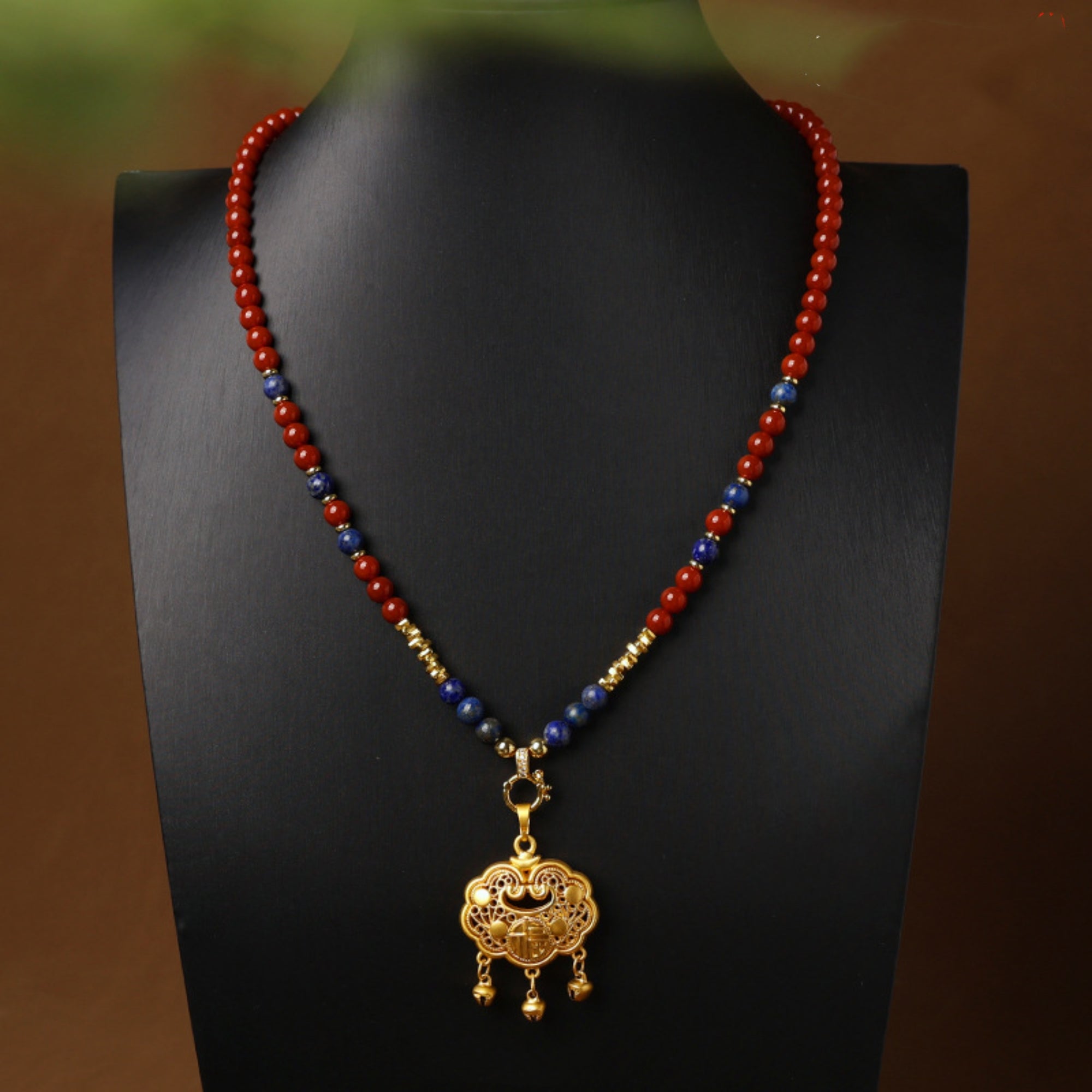 Carnelian & Lapis Lazuli Thangka Pendant Replacement Chain