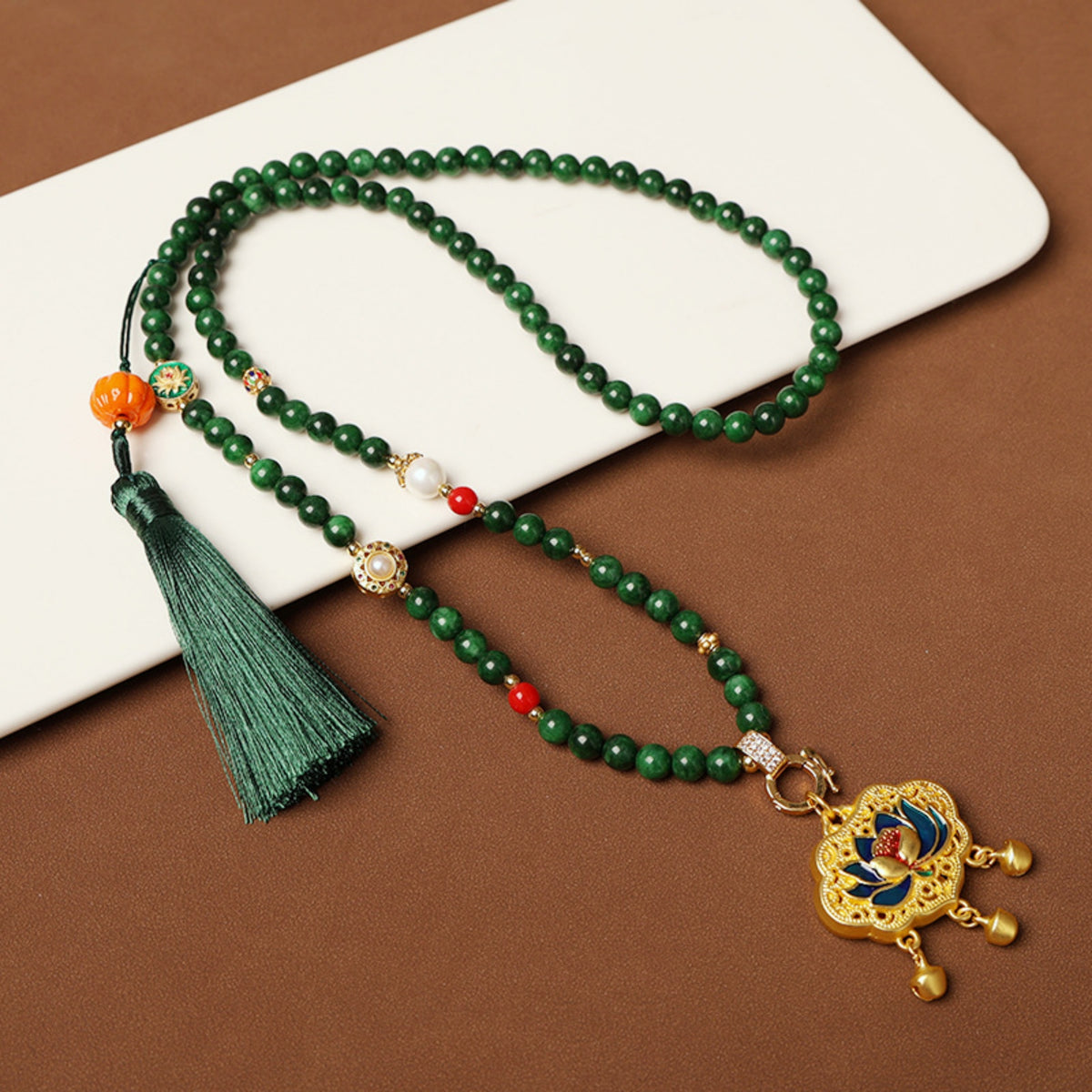 Crystal and Jade Mala Thangka Pendant Replacement Chain