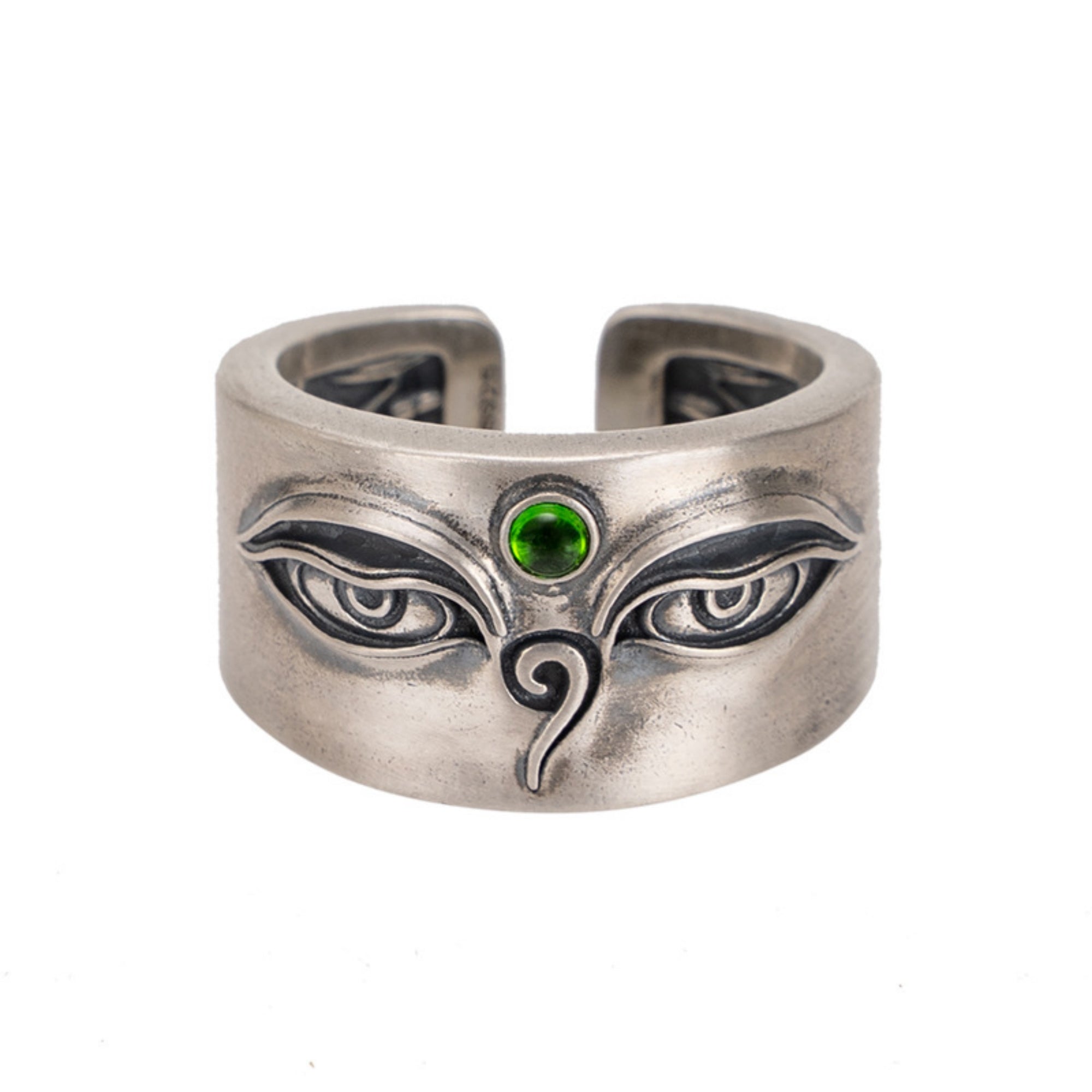 Green Tara Sterling Silver Tibetan Buddhist Ring