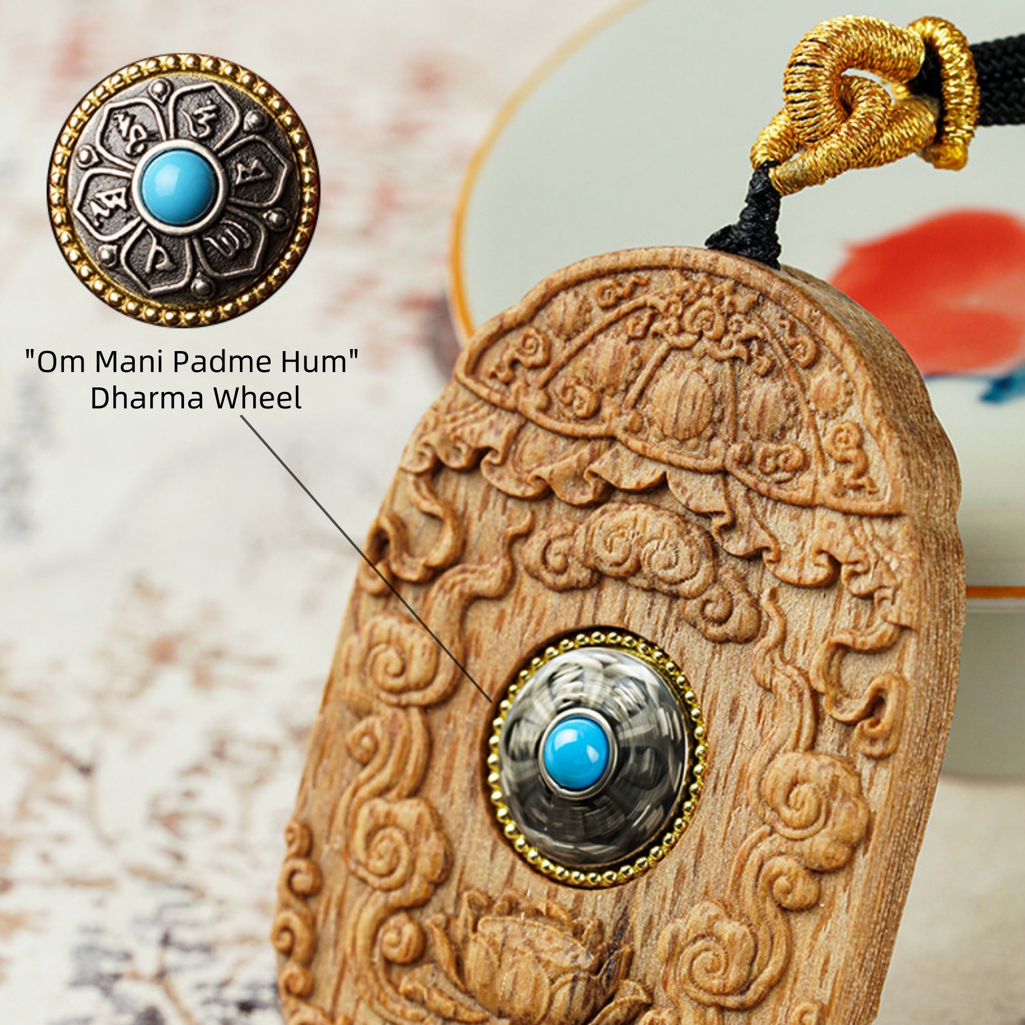 Hand-Carved Agarwood Personal Guardian Buddha Pendant Necklace