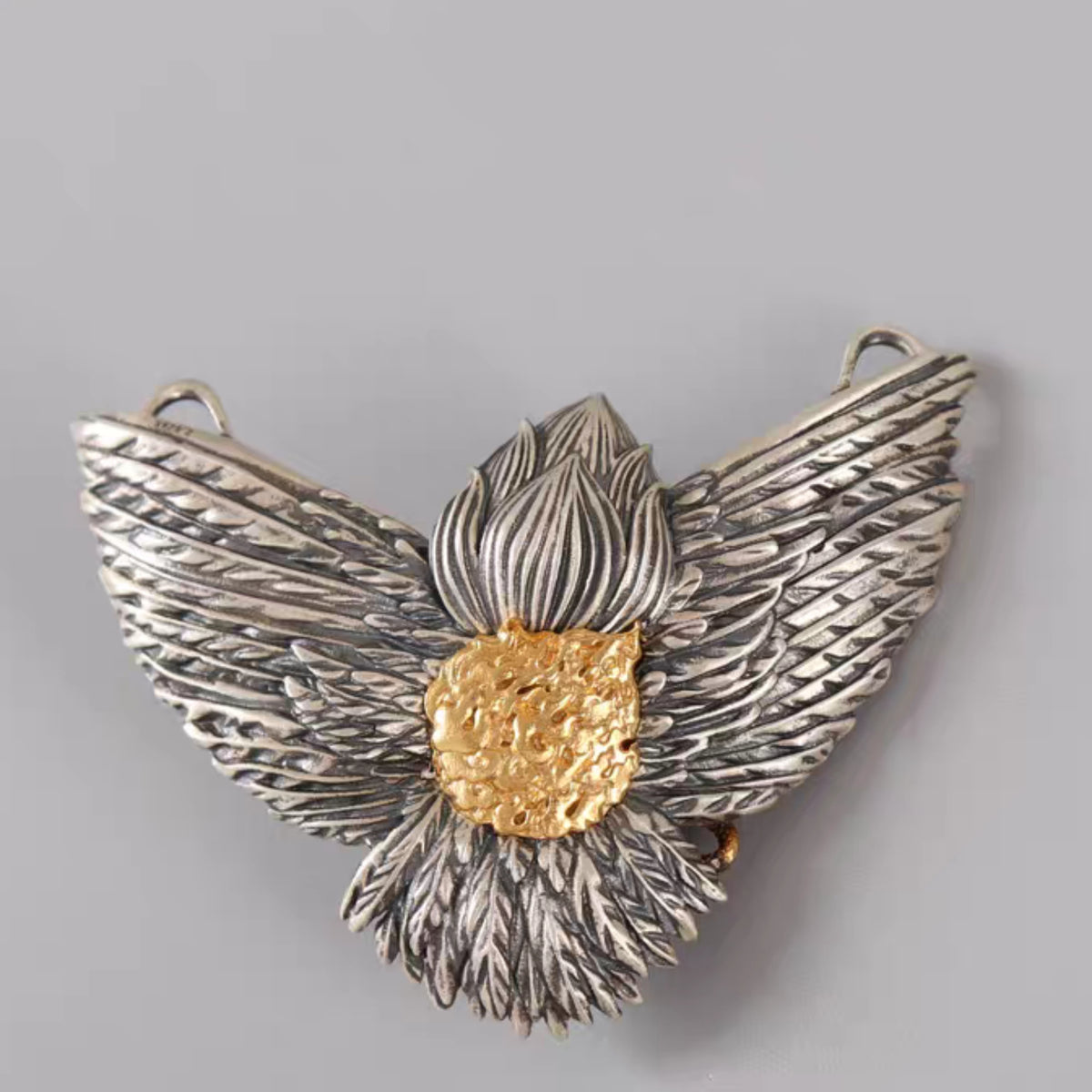 Handcrafted Tibetan Garuda Pendant Necklace in 925 Sterling Silver