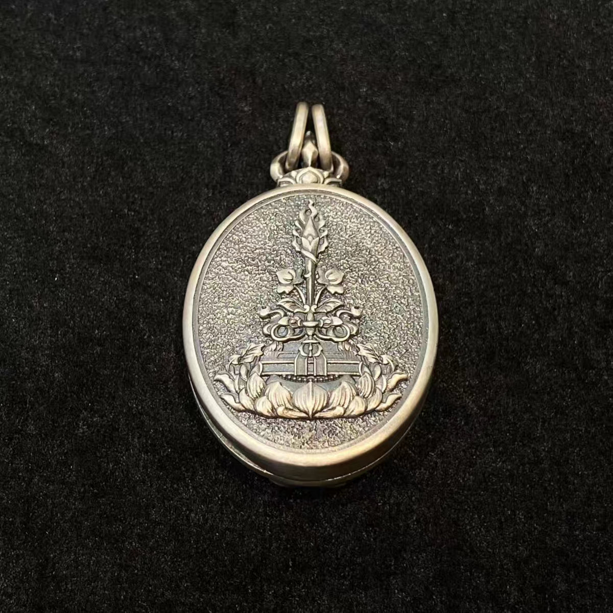 Handcrafted Tibetan S925 Sterling Silver Manjushri & Yamantaka Locket Necklace