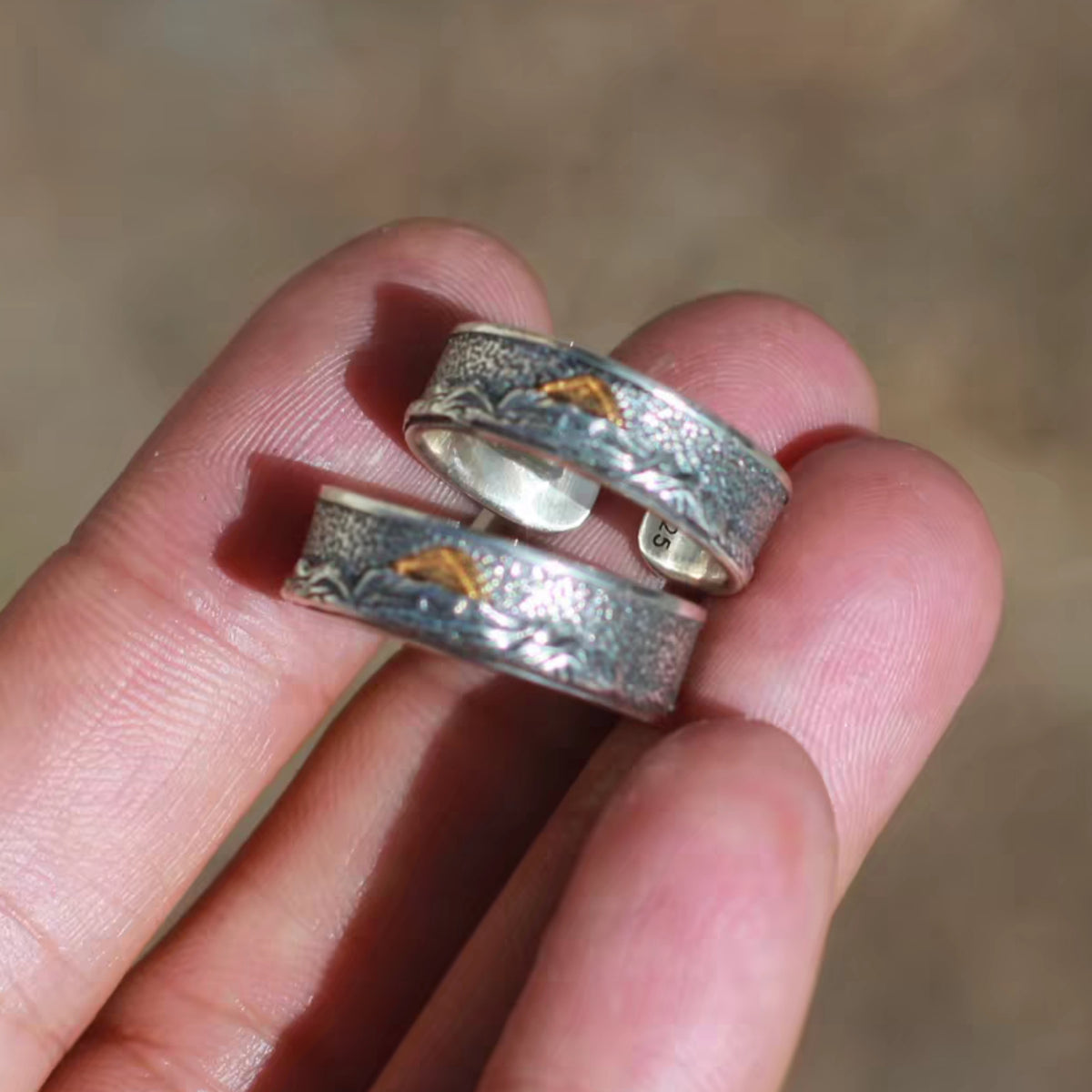 Handcrafted Tibetan S925 Sterling Silver Mount Kailash Adjustable Ring