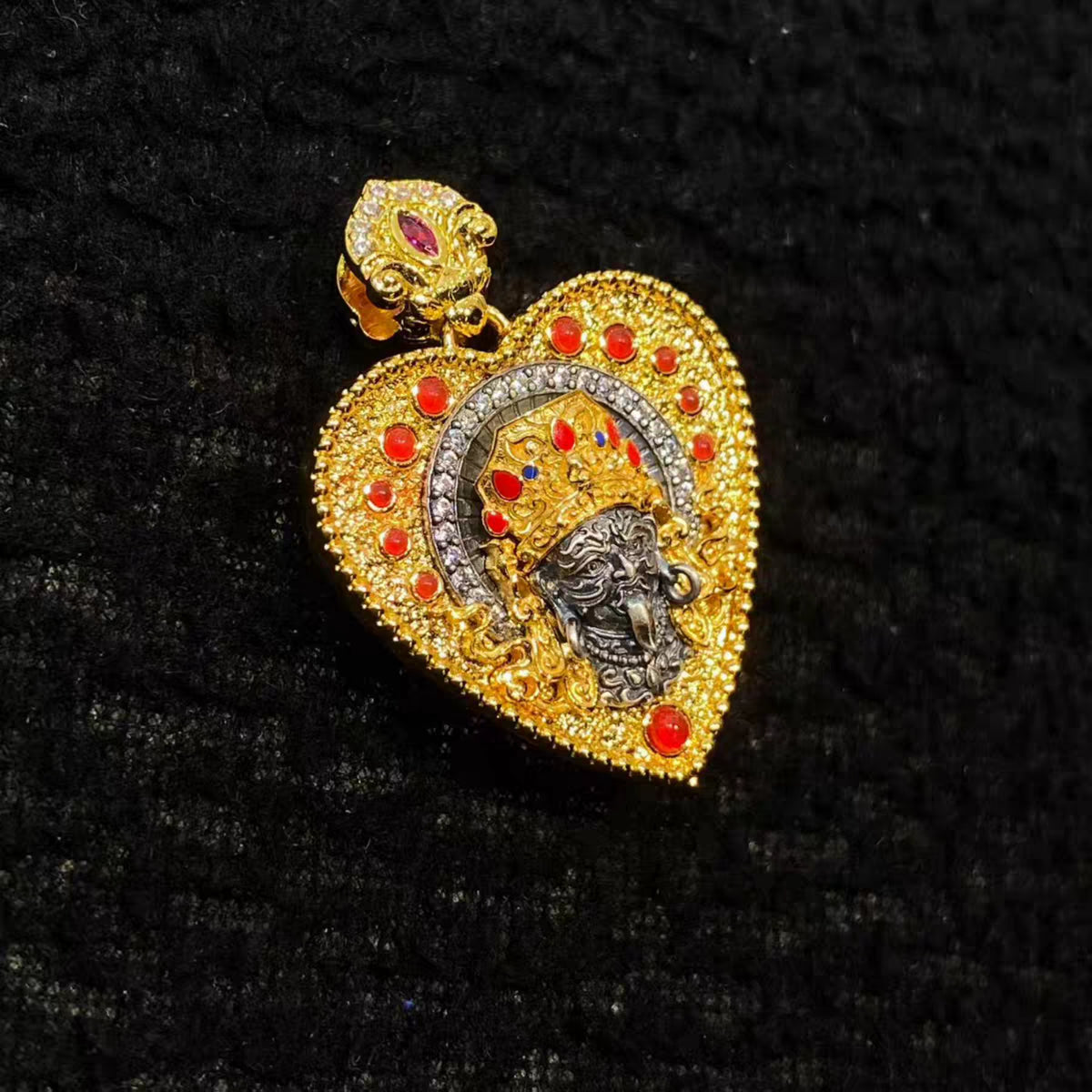 Handcrafted Tibetan Zaki Lhamo Heart Pendant Necklace