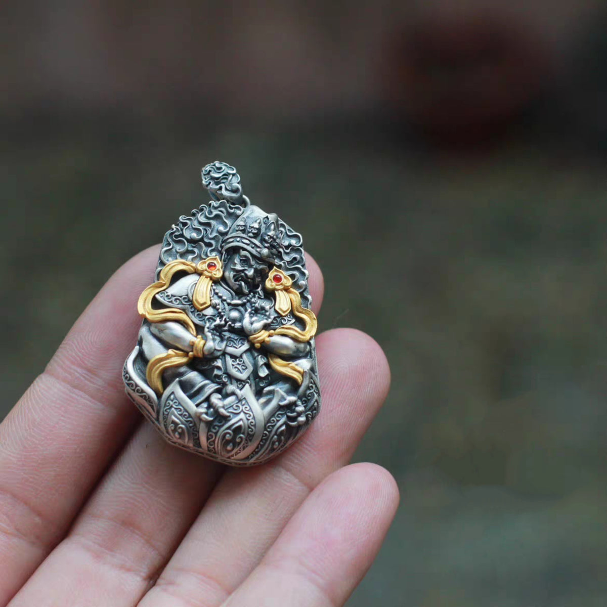 Handcrafted Tibetan Zaki Lhamo Pendant Necklace