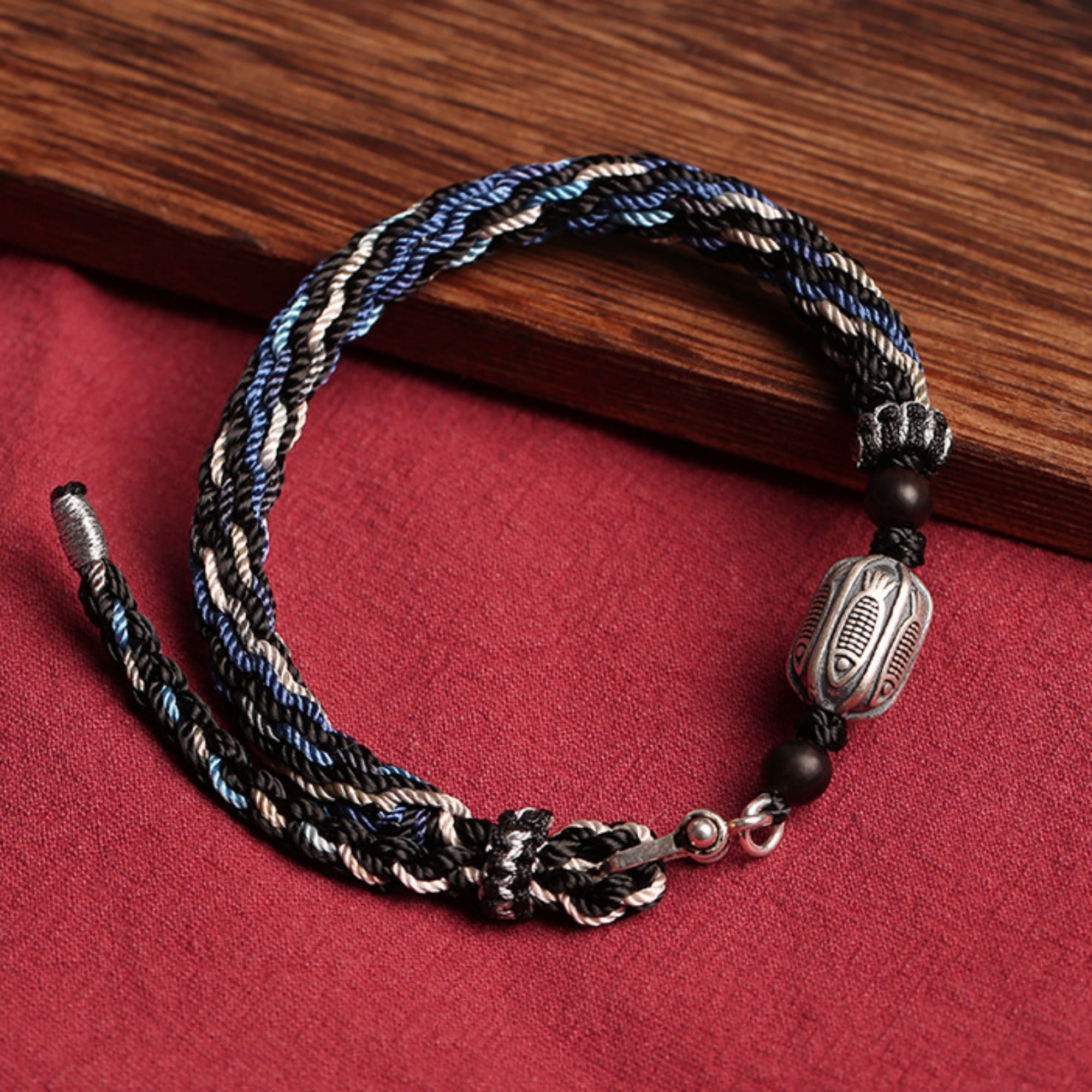 Harmony Koi Sterling Silver & Cotton Cord Bracelet