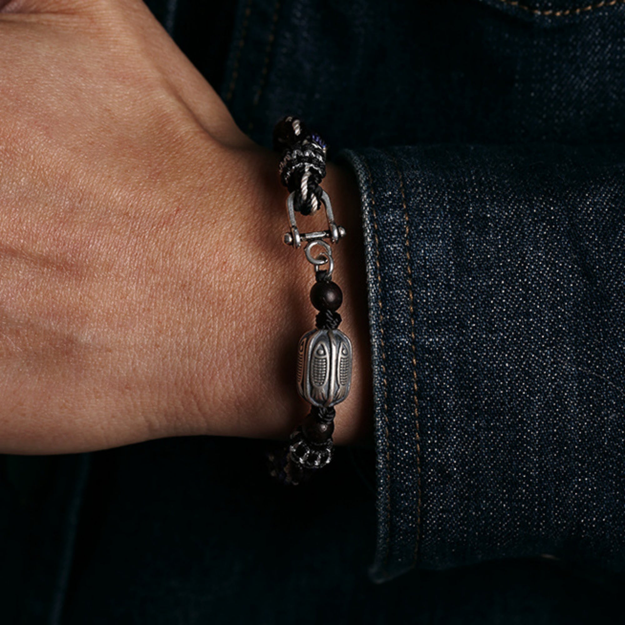 Harmony Koi Sterling Silver & Cotton Cord Bracelet