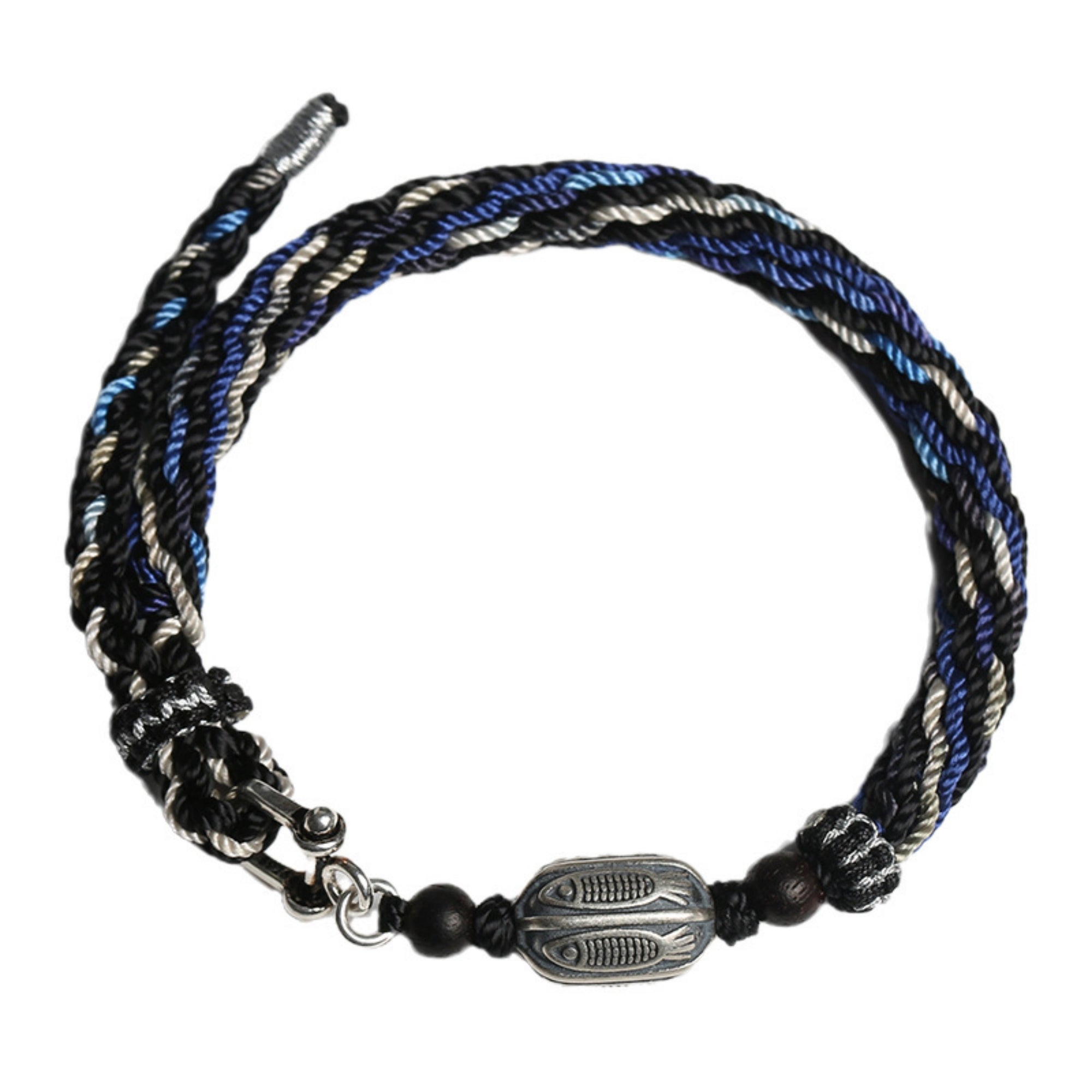 Harmony Koi Sterling Silver & Cotton Cord Bracelet