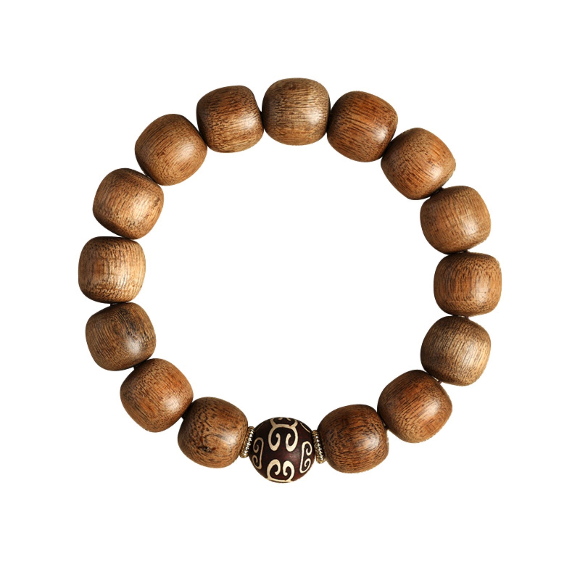 Kalimantan Agarwood & Agate Mala Bracelet