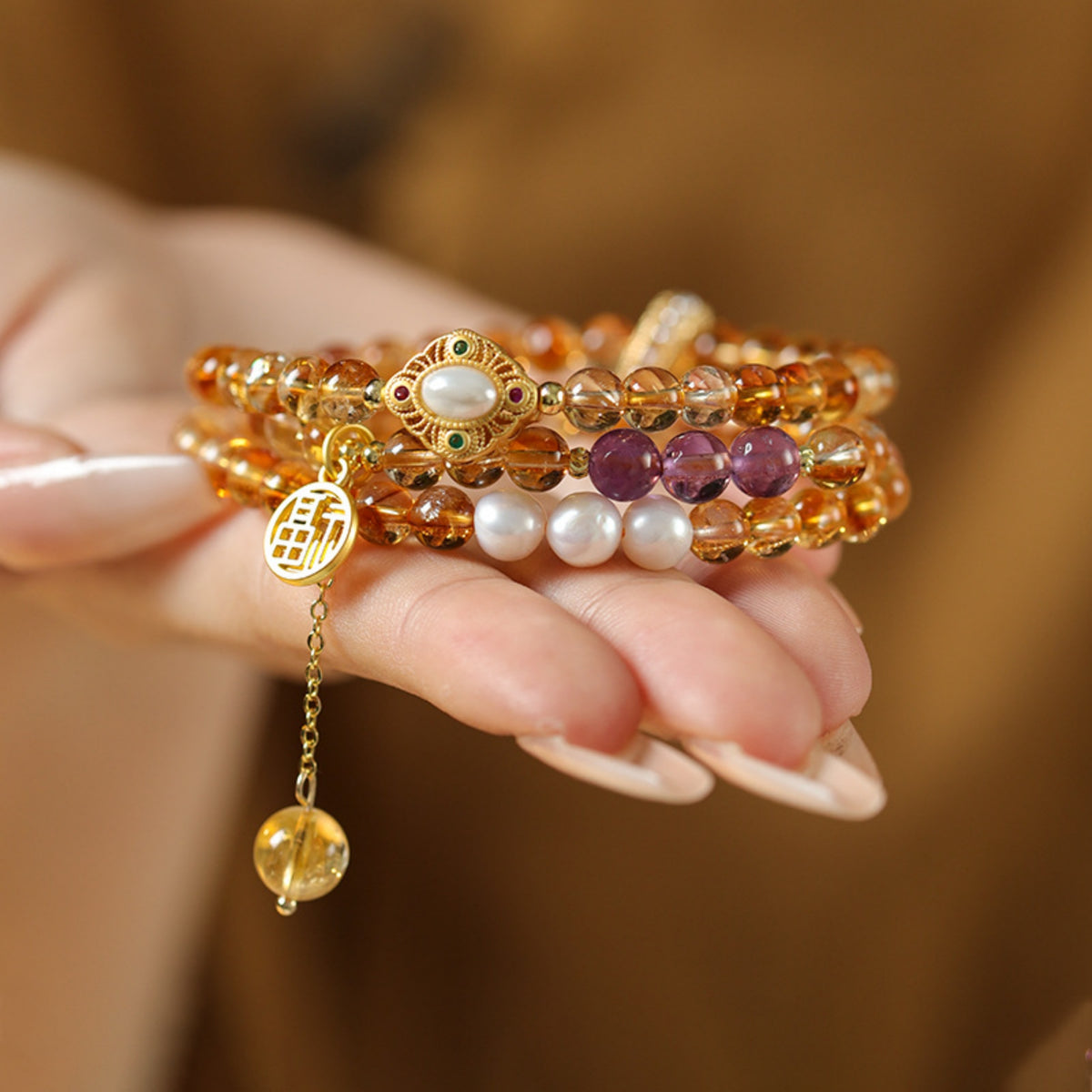 Long Natural Citrine Bracelet