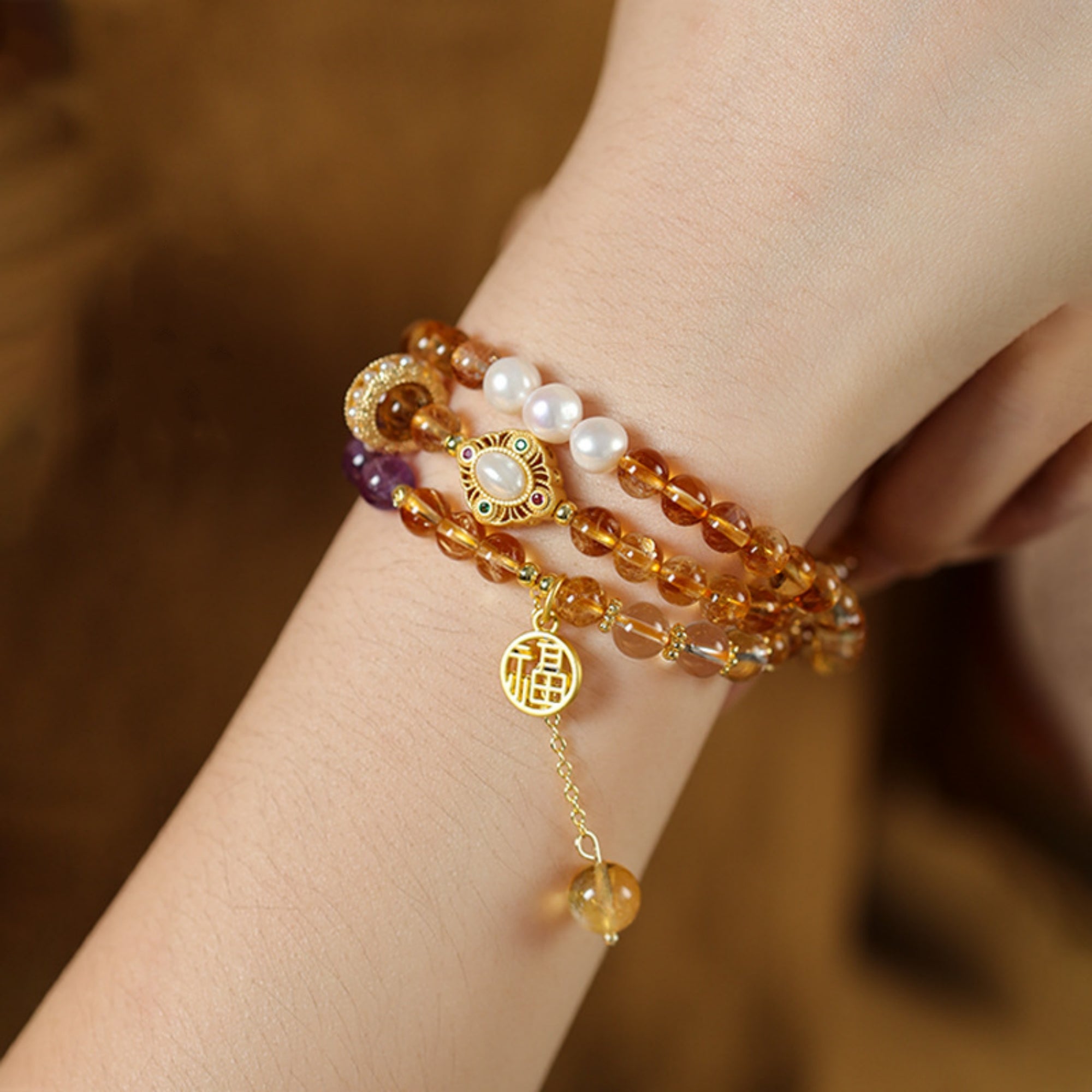 Long Natural Citrine Bracelet