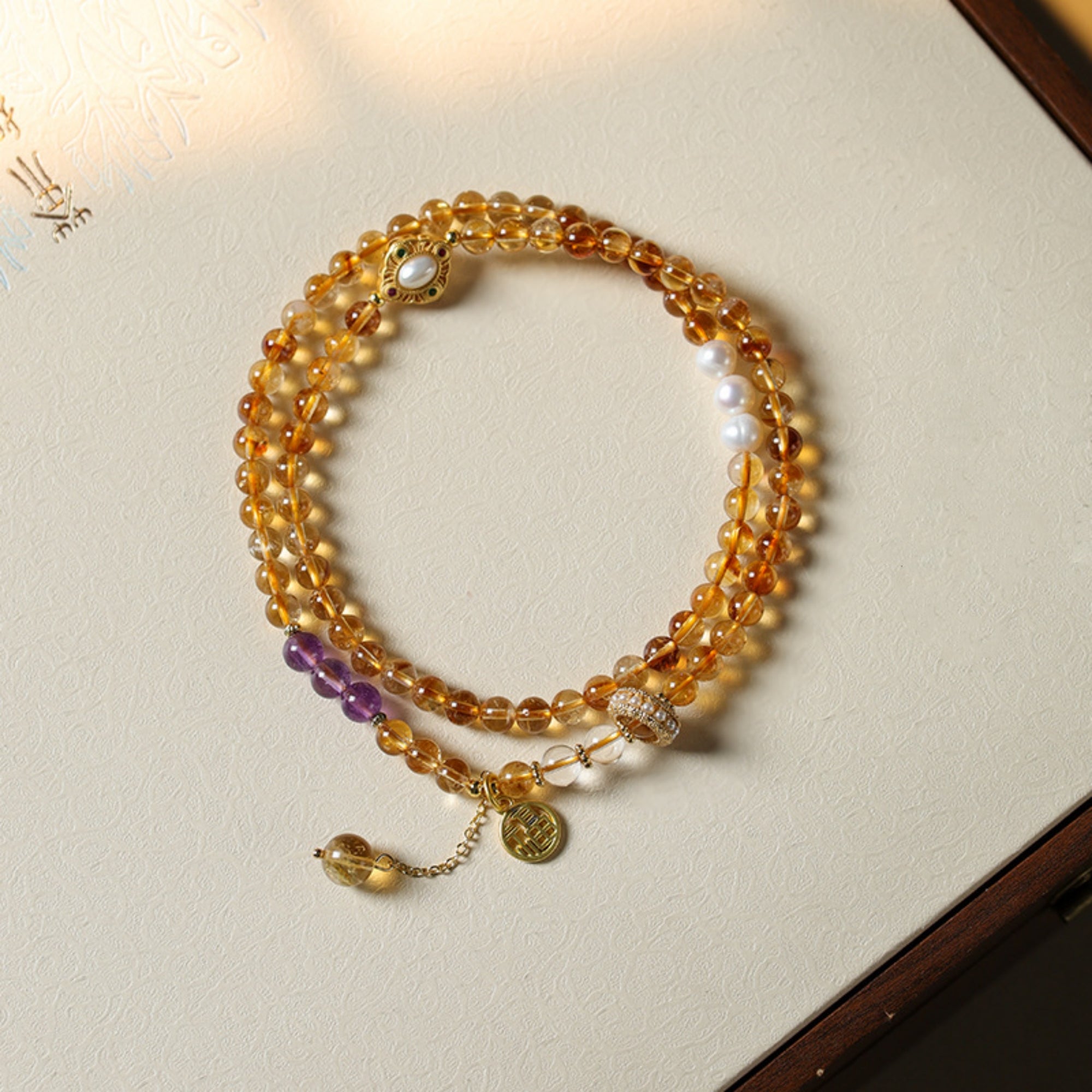 Long Natural Citrine Bracelet