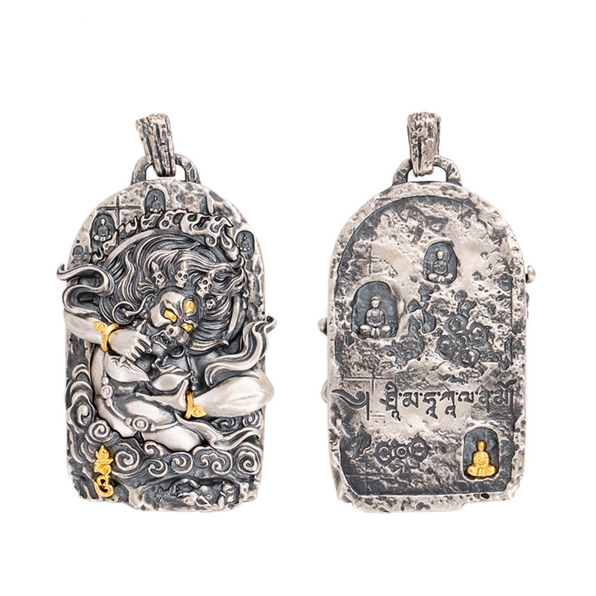 Mahakala Sterling Silver Tibetan Buddhist Pendant