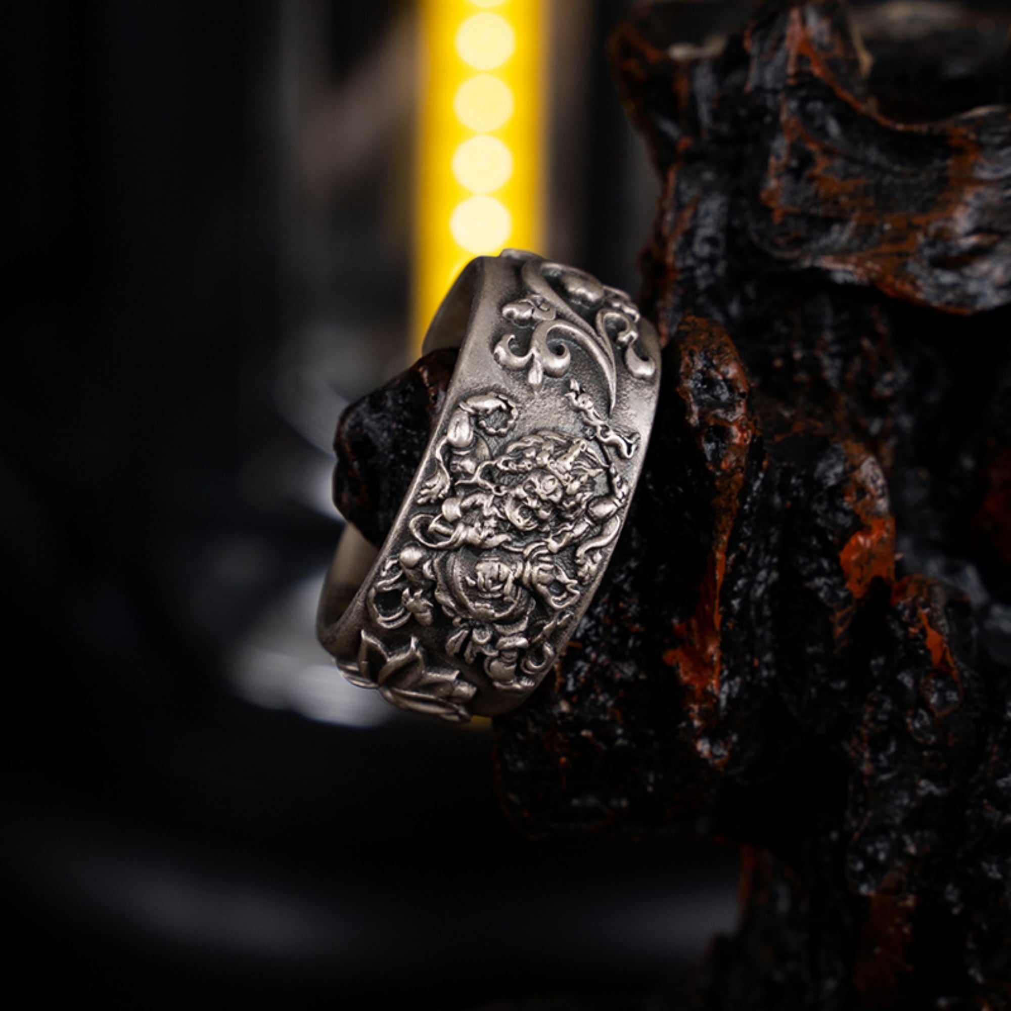 Mahakala Tibetan Sterling Silver Ring