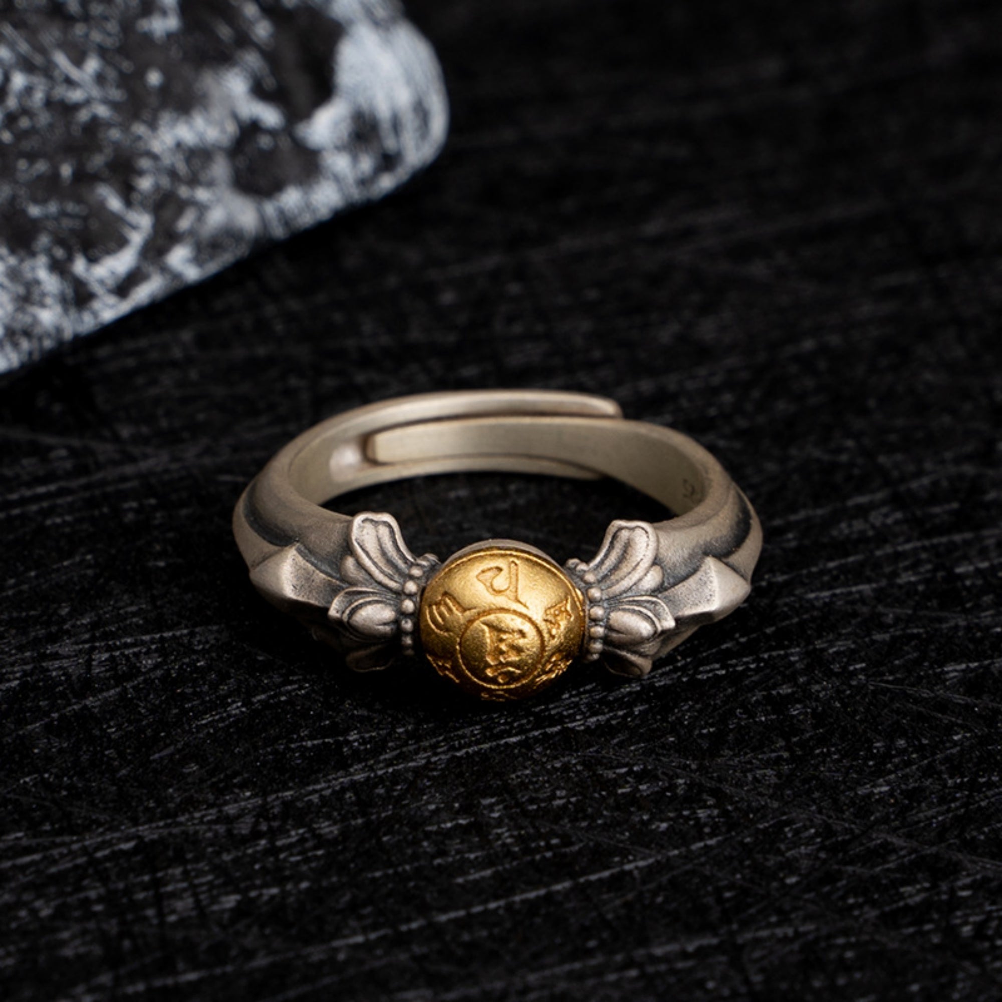 Manjushri Bodhisattva Sterling Silver Tibetan Buddhist Ring