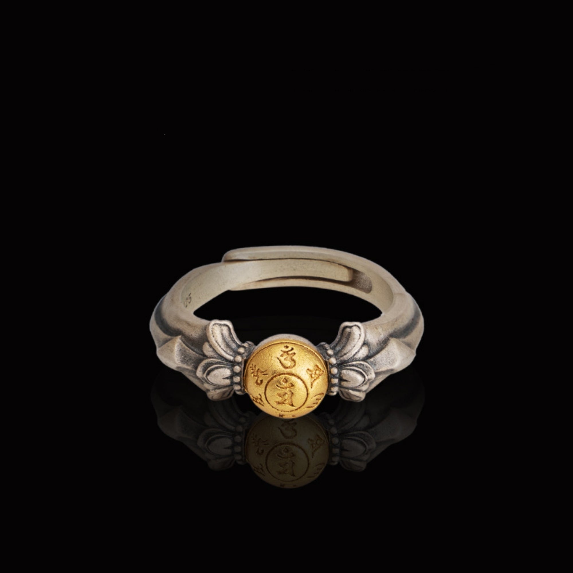 Manjushri Bodhisattva Sterling Silver Tibetan Buddhist Ring