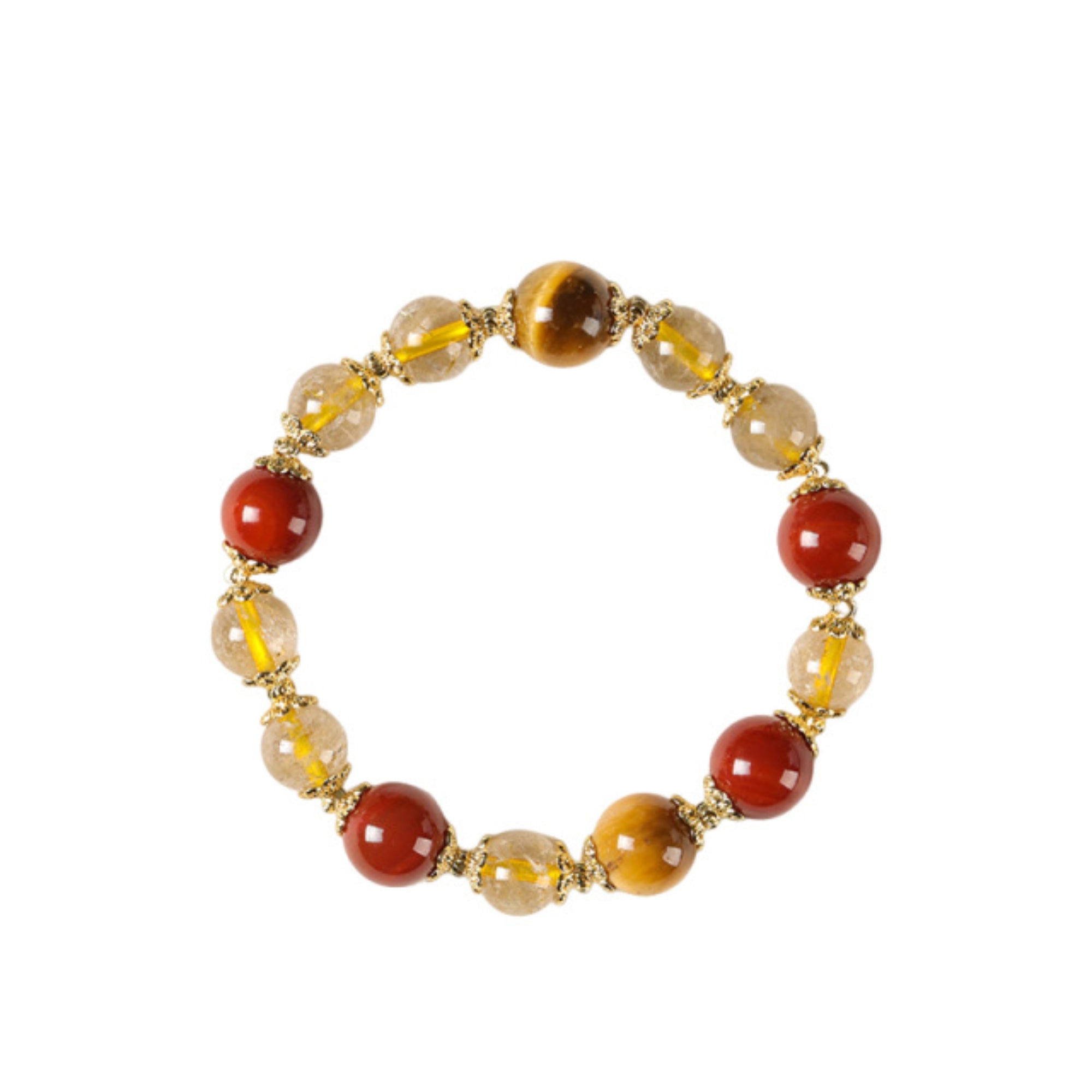 Natural Citrine & Red Agate Bracelet