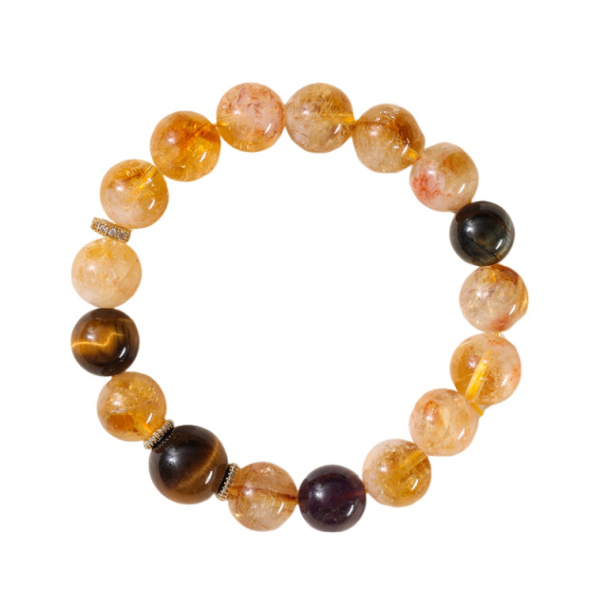 Natural Citrine & Tiger’s Eye Bracelet