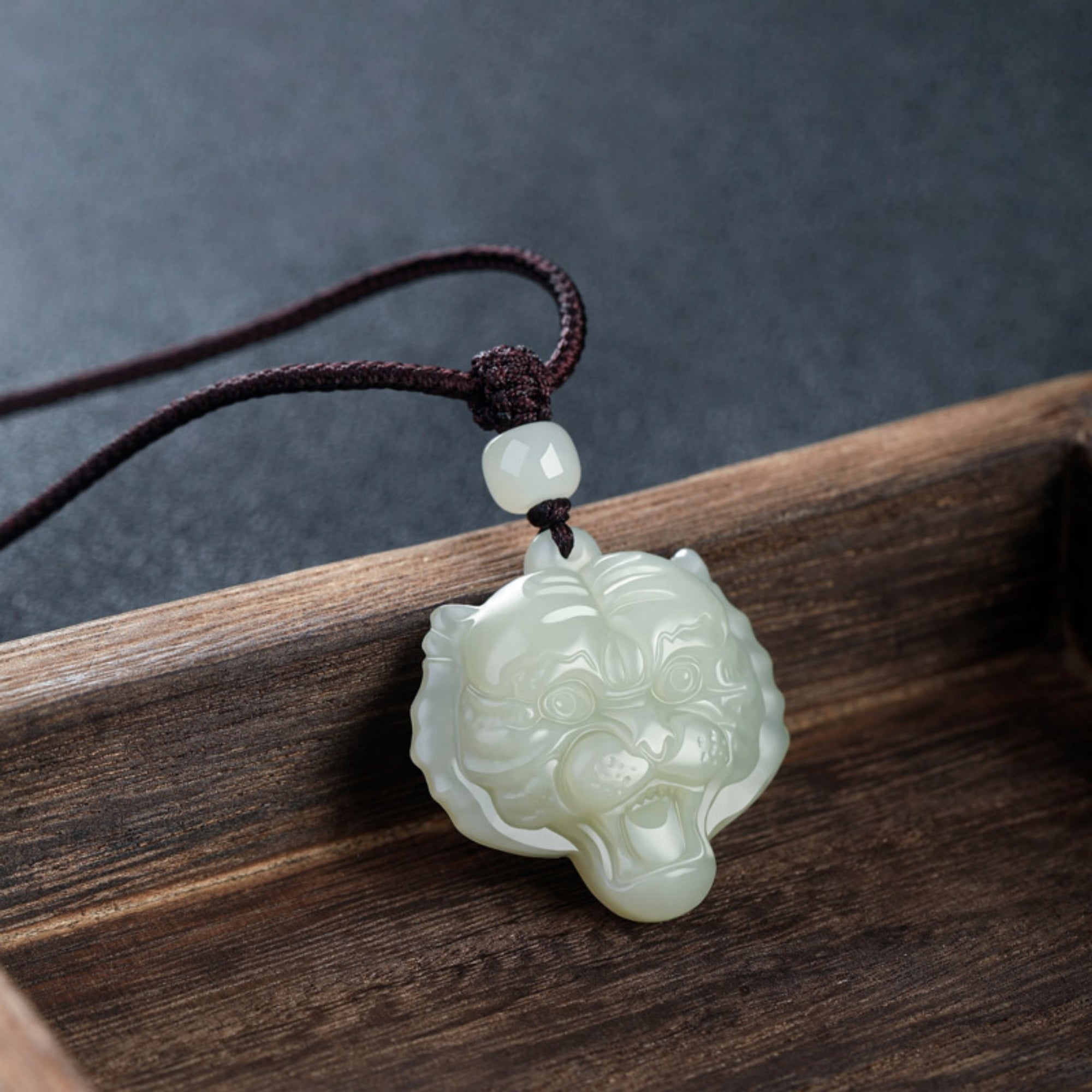 Natural Jade Tiger Zodiac Lucky Charm Necklace