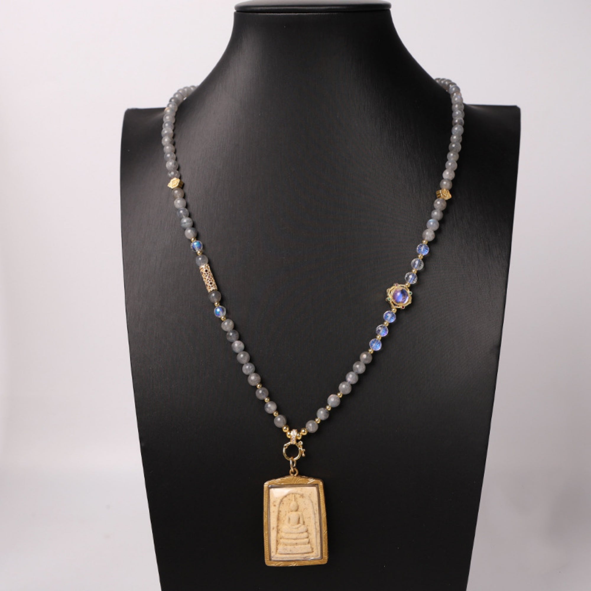 Natural Moonstone Mala Thangka Pendant Replacement Chain