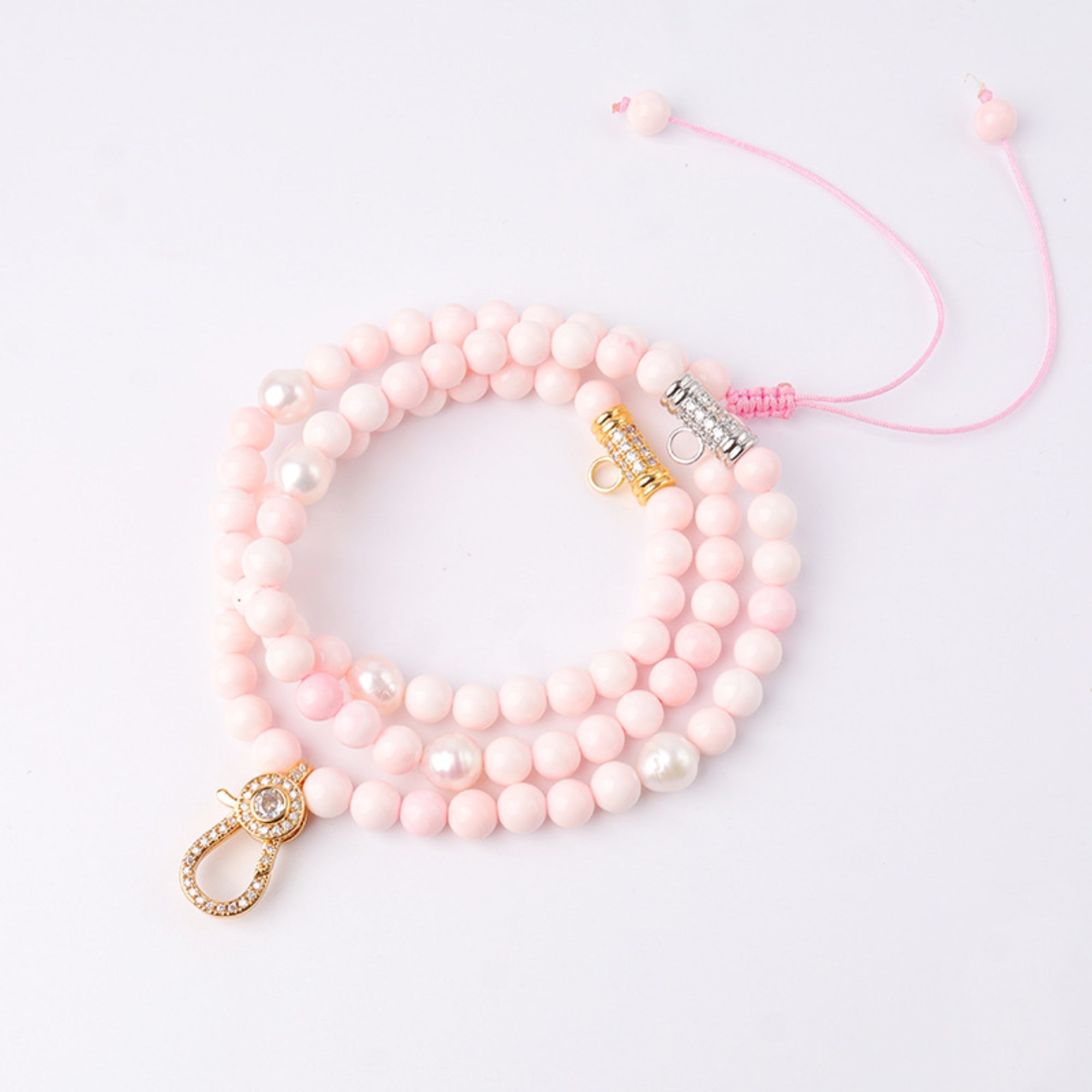Natural Pink Shell & Pearl Thangka Pendant Replacement Chain