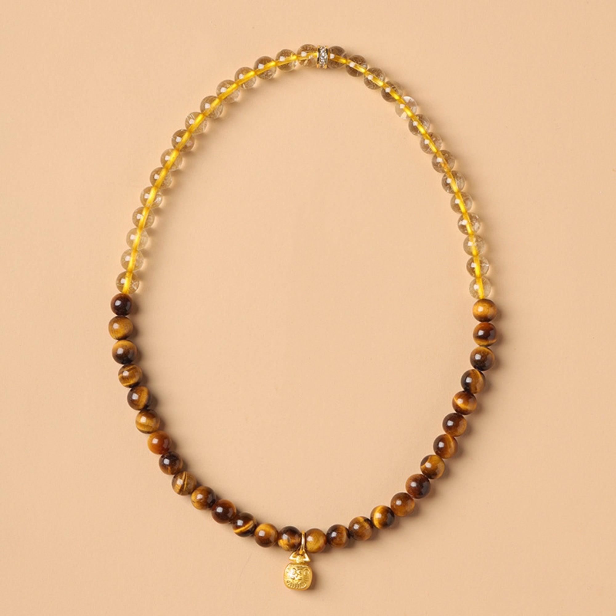 Natural Tiger’s Eye & Rutilated Quartz Bracelet