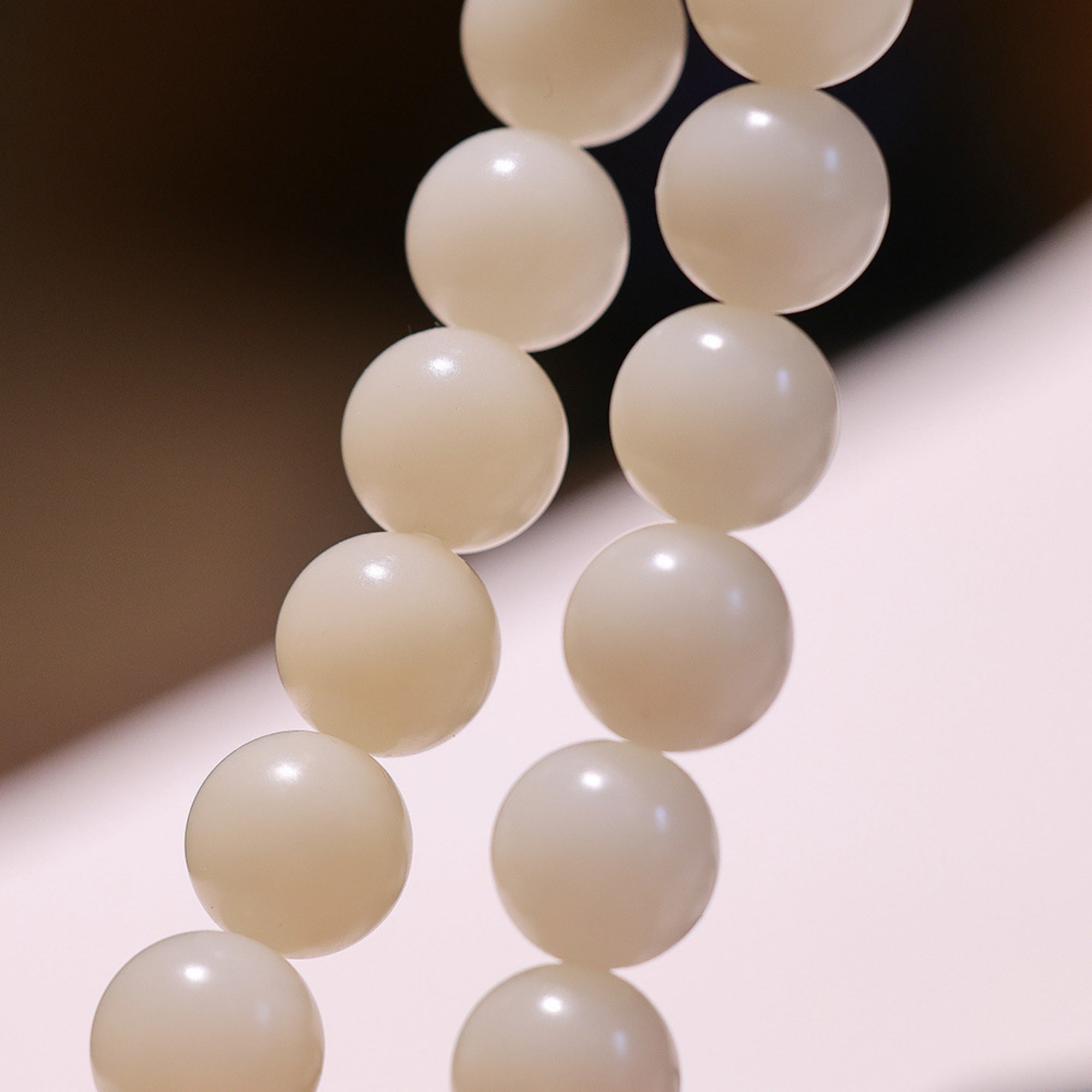 Natural White Jade Bodhi Bead Bracelet