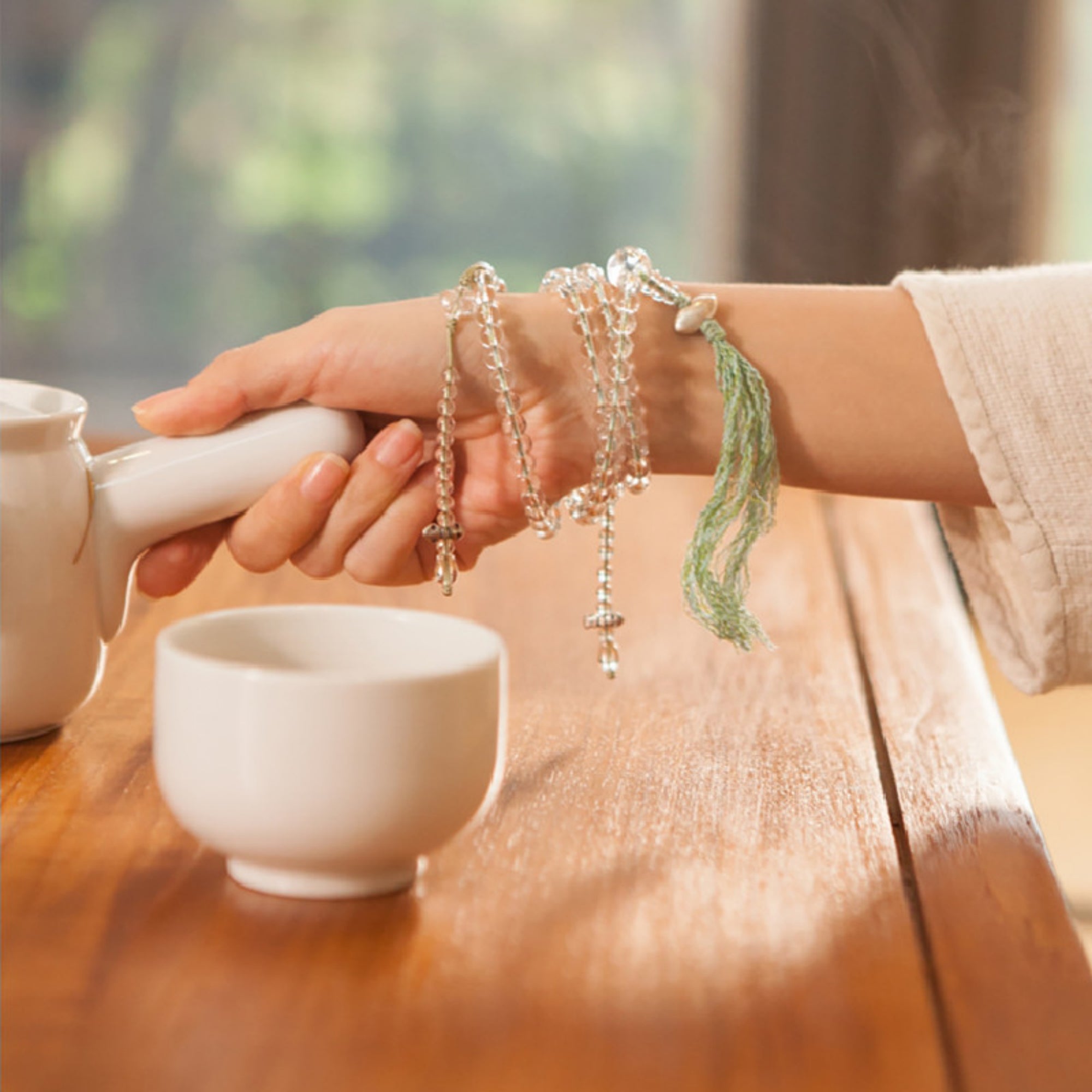 Nyingma Ritual Crystal Mala Necklace