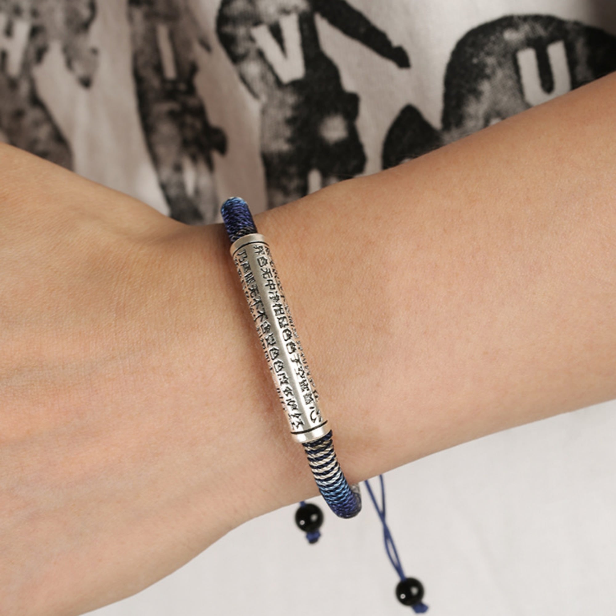 Prajnaparamita Heart Sutra Sterling Silver Mantra Bracelet