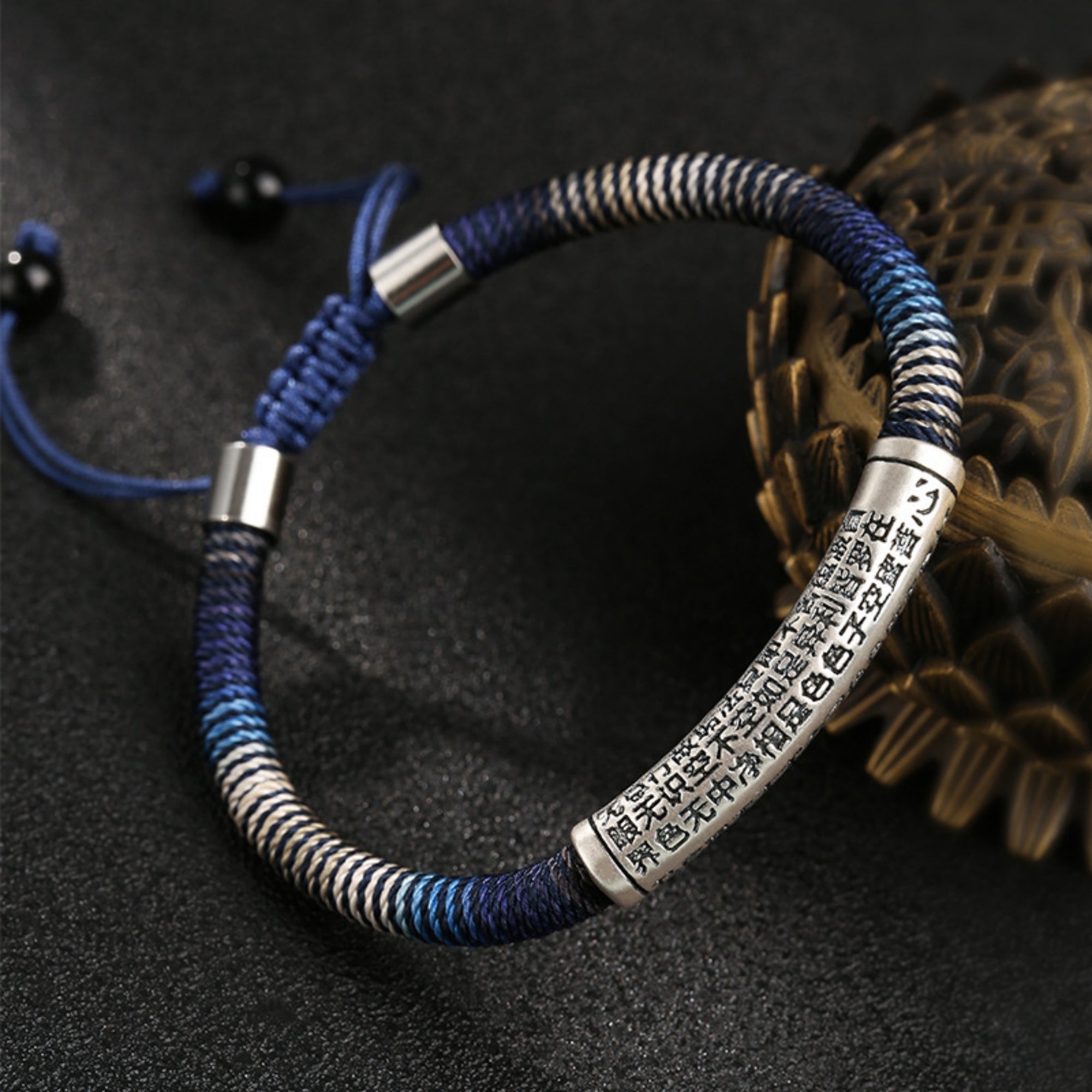 Prajnaparamita Heart Sutra Sterling Silver Mantra Bracelet