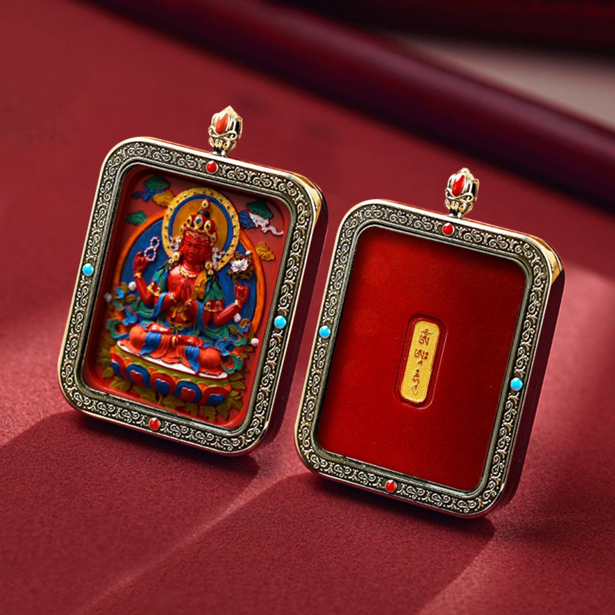 thangka necklace Four-Armed Avalokiteshvara