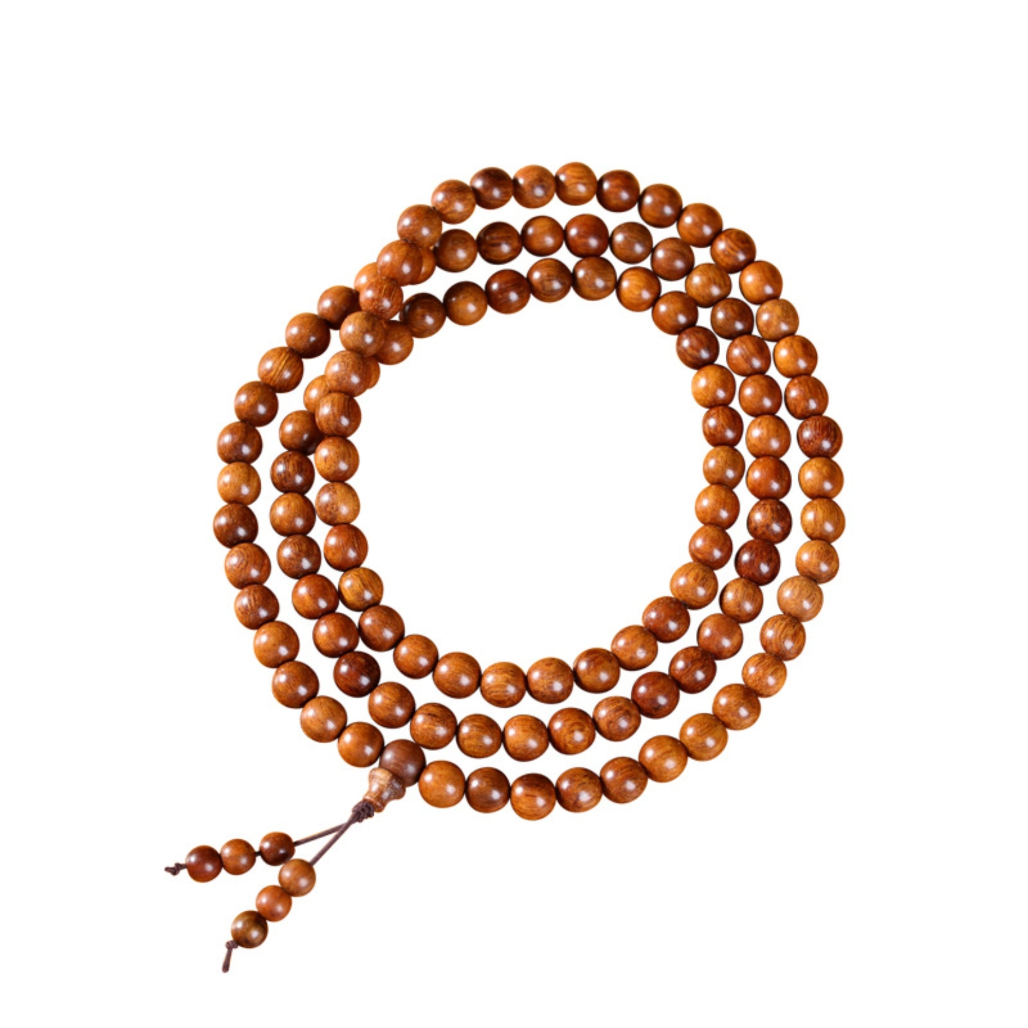Sacred 108-Bead Papua Tribute Wood Mala Bracelet