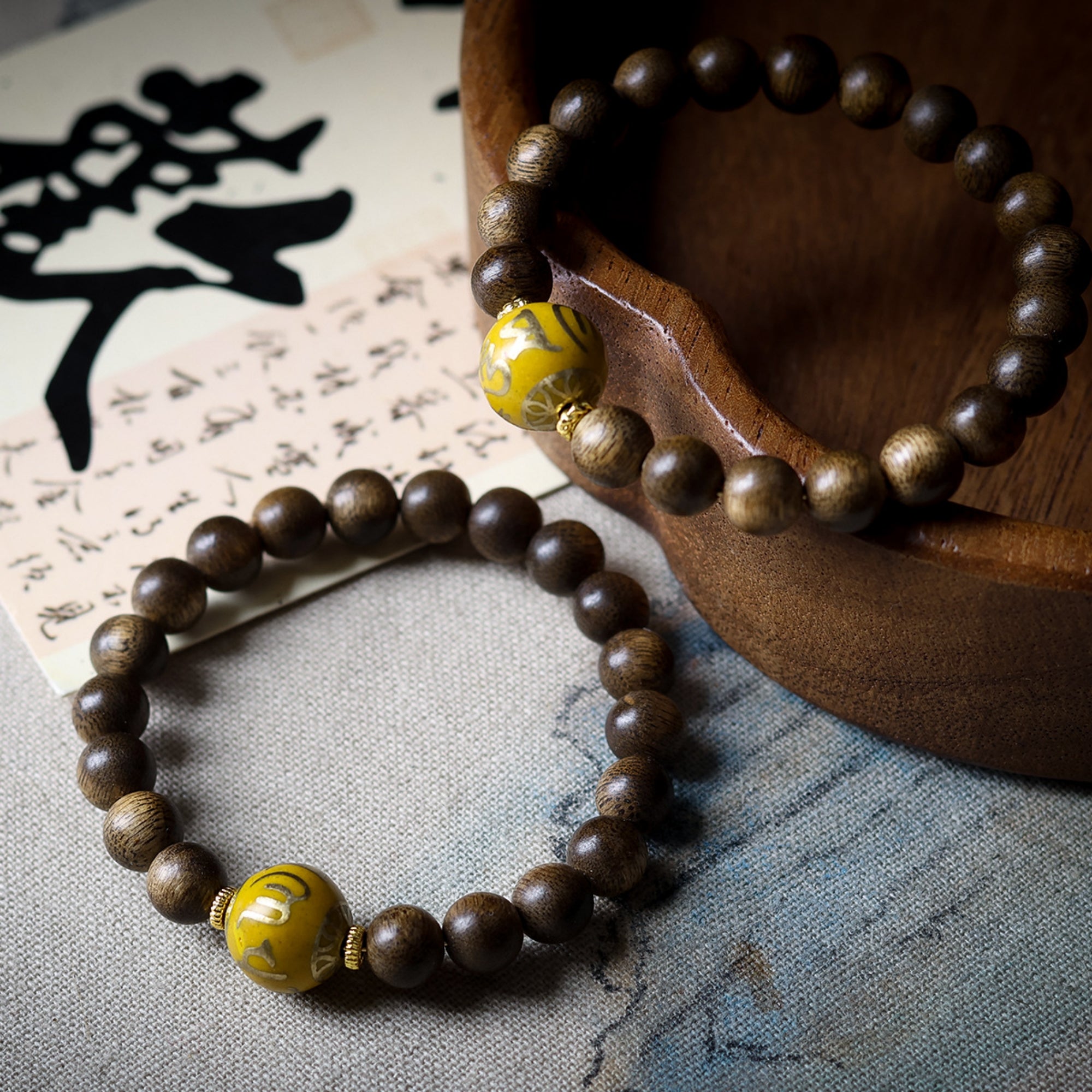 Sacred Mantra Agarwood Mala Bracelet