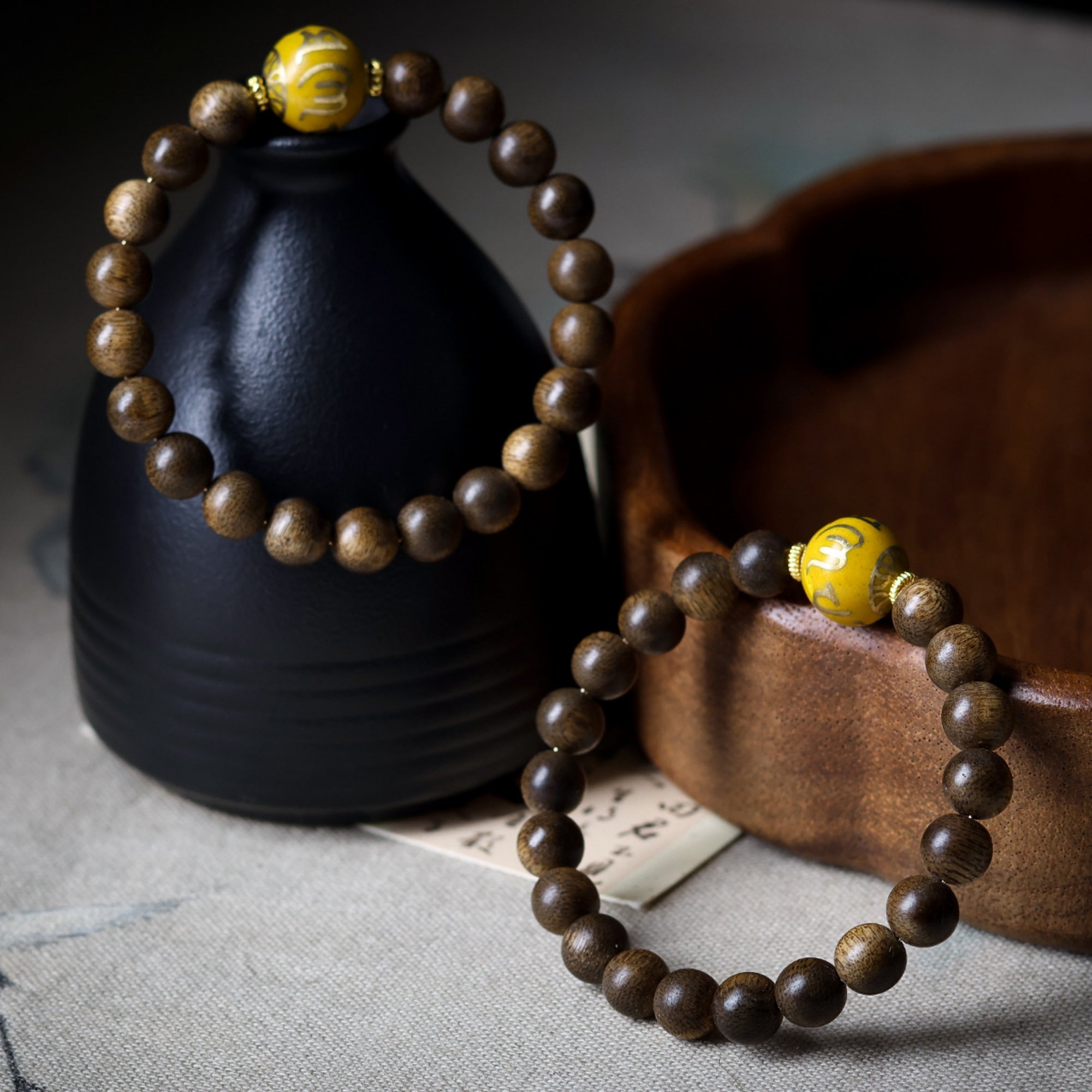 Sacred Mantra Agarwood Mala Bracelet