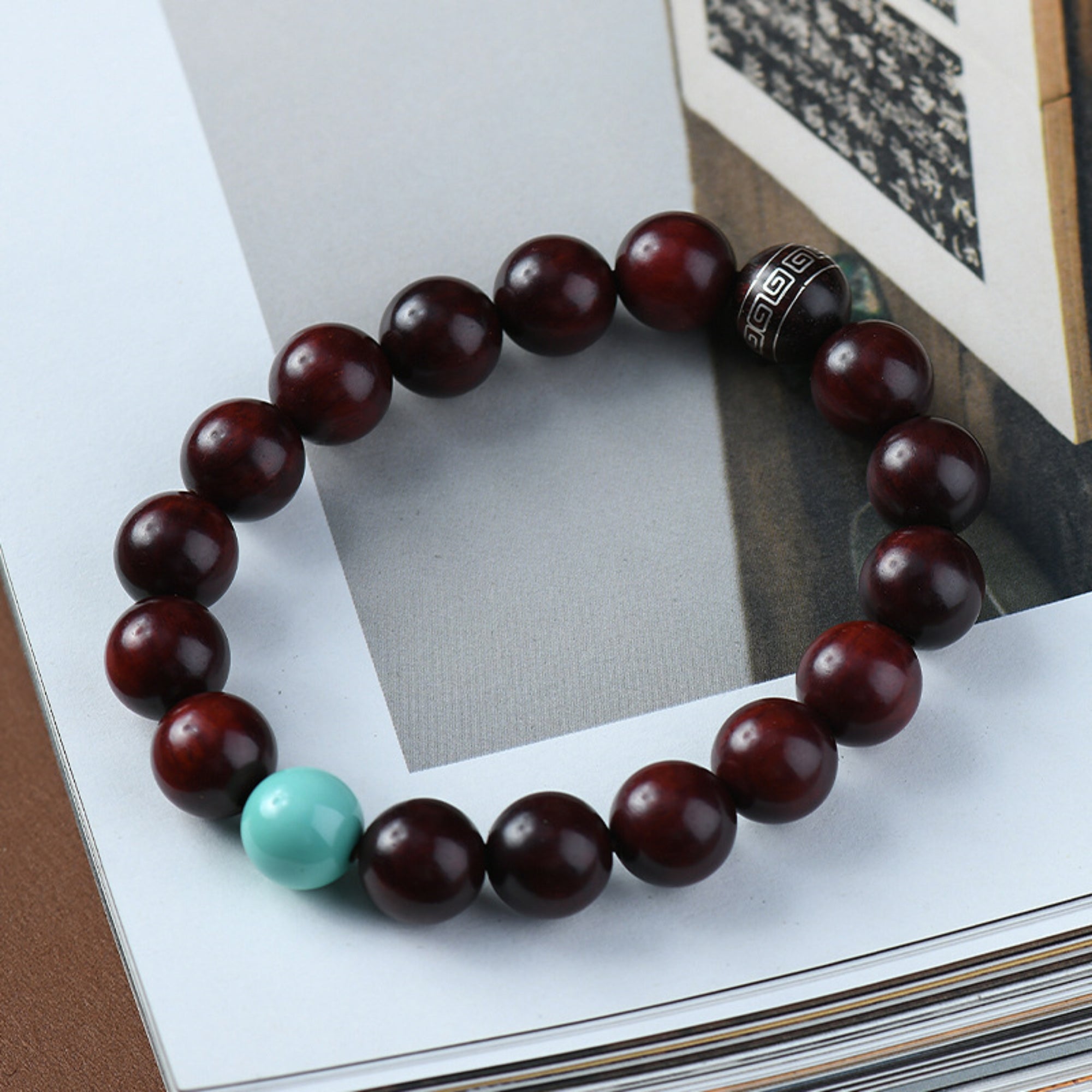 Sandalwood & Jade Mala Bracelet