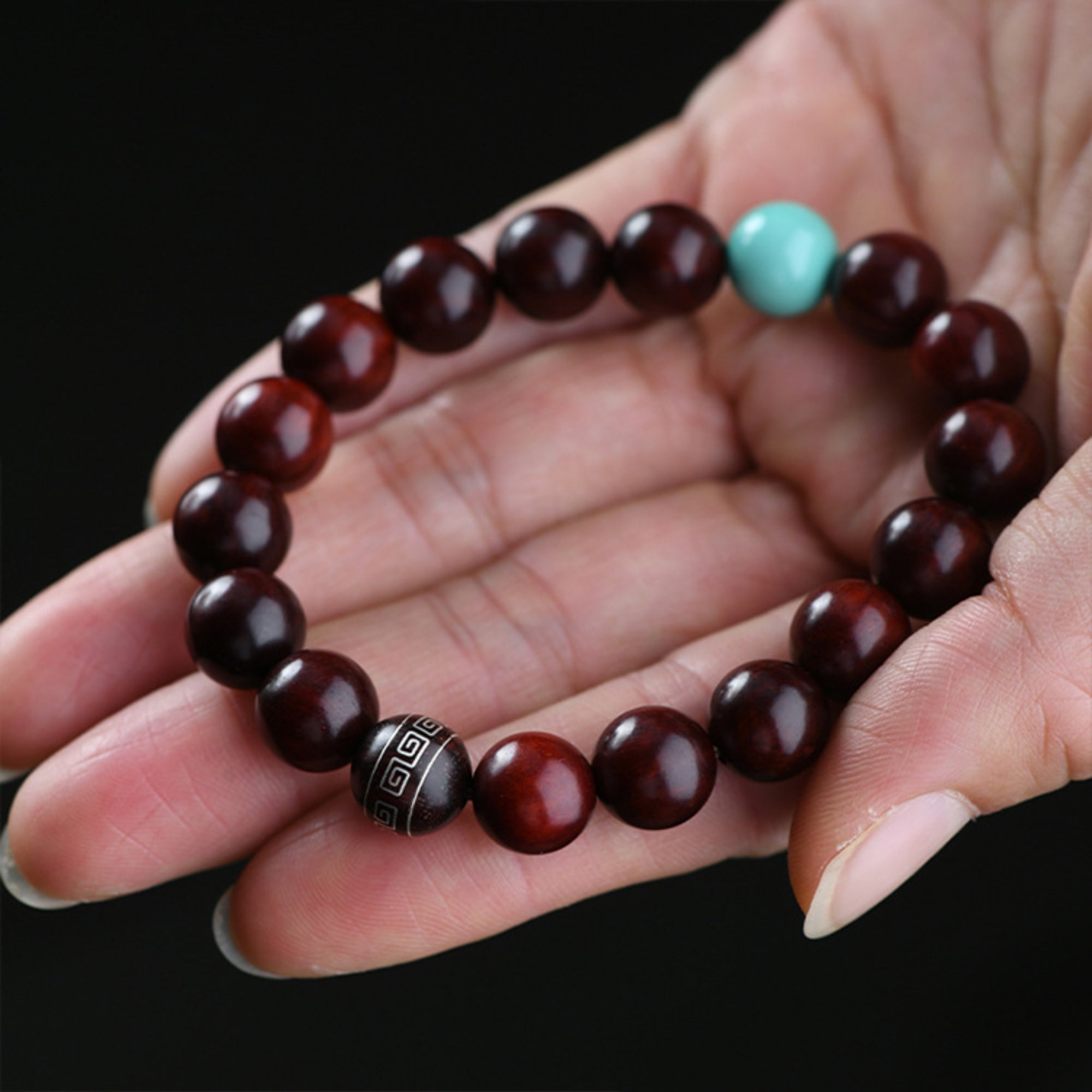 Sandalwood & Jade Mala Bracelet