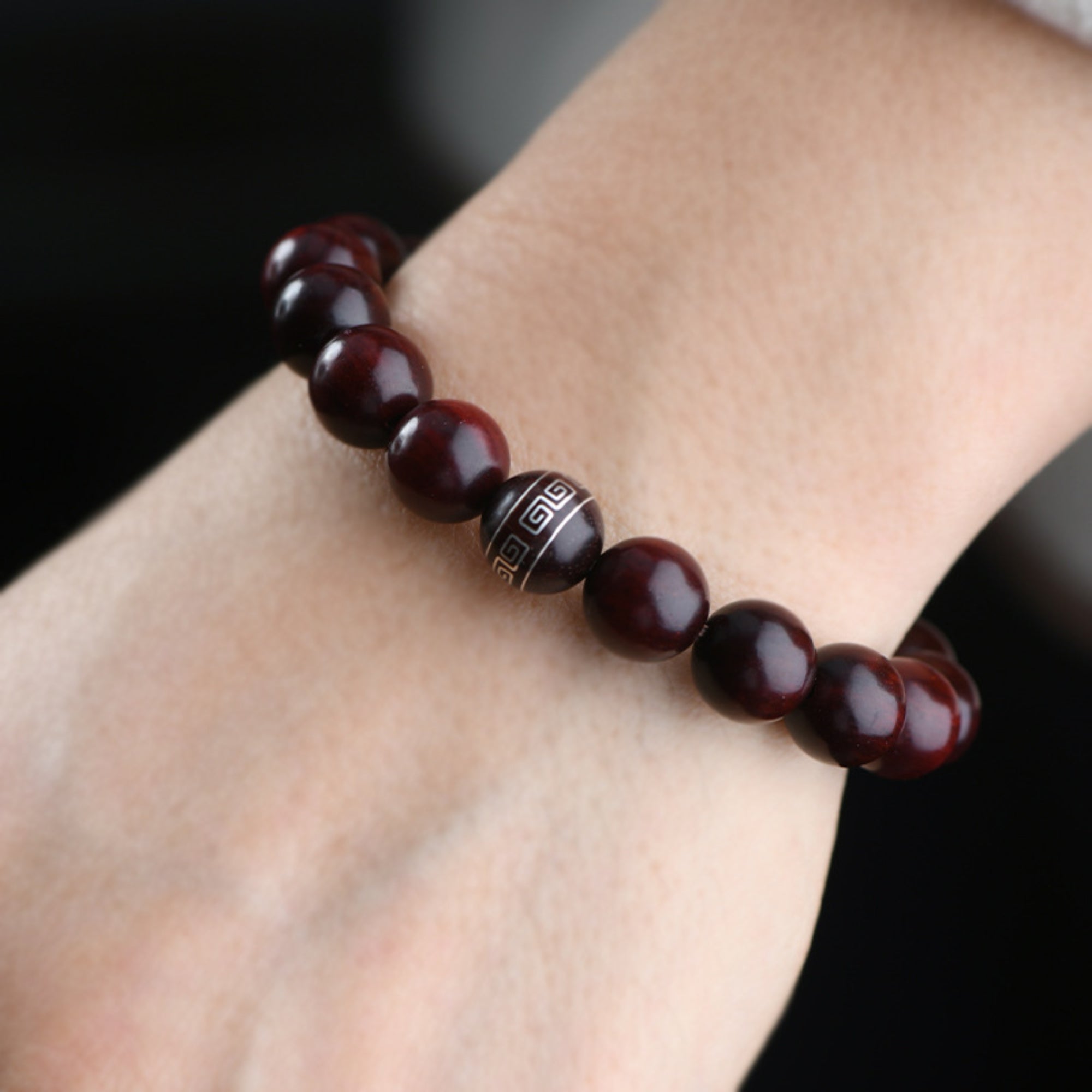 Sandalwood & Jade Mala Bracelet